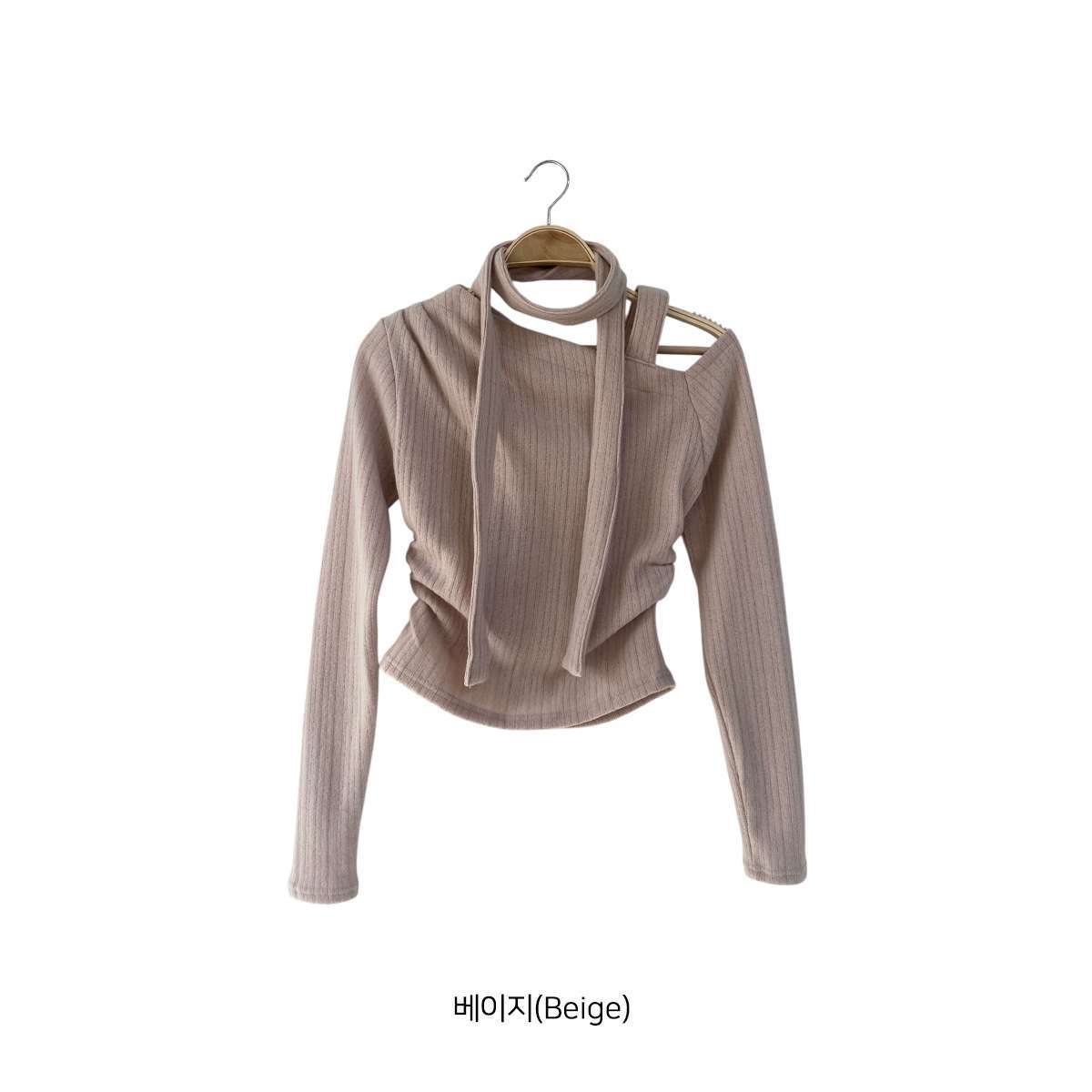 裏起毛オフショルダーワンショルダースリム長袖ニットストラップ付 | 詳細画像17