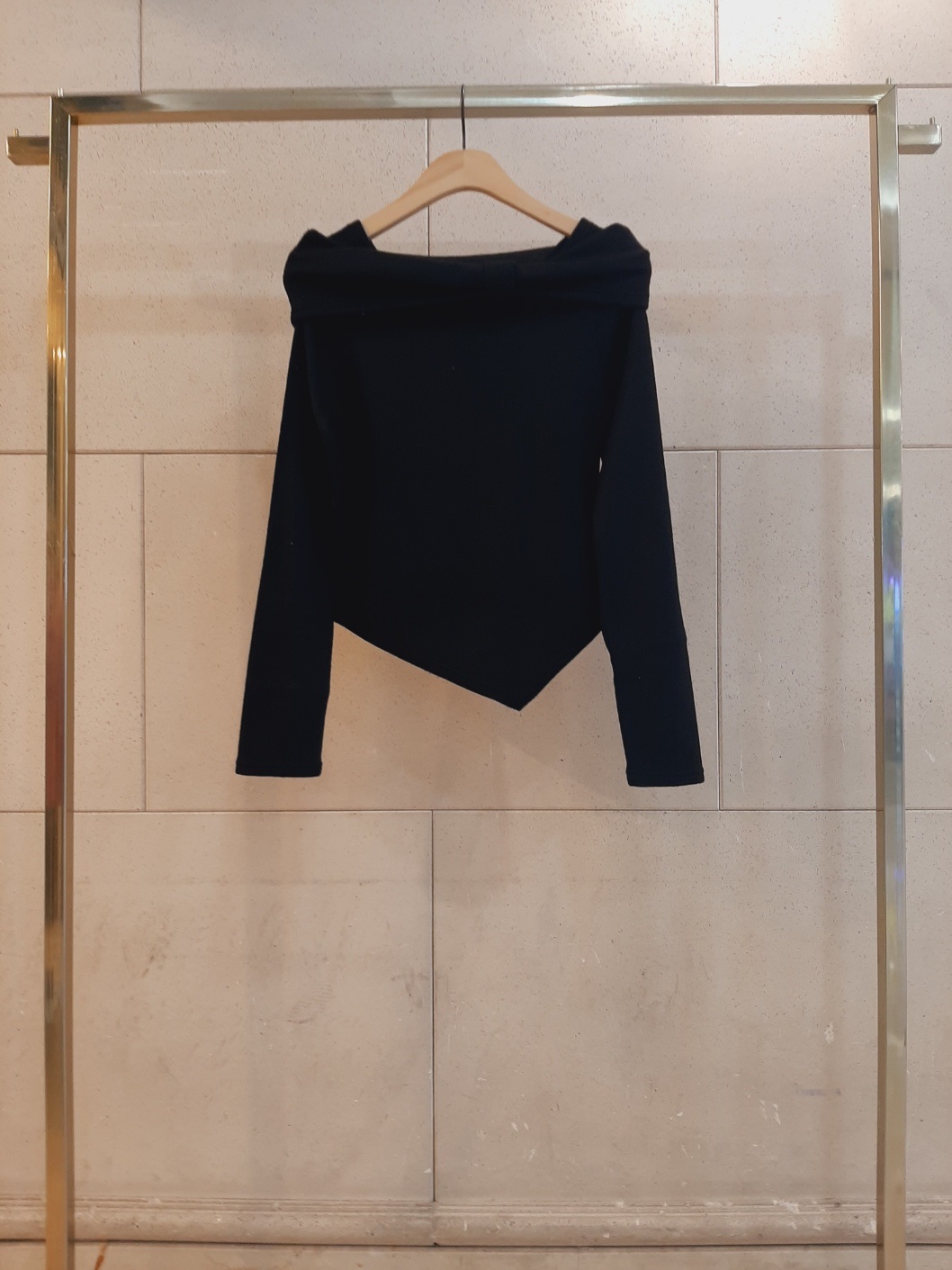 裏起毛オフショルダースリム長袖カラーTシャツ | 詳細画像11