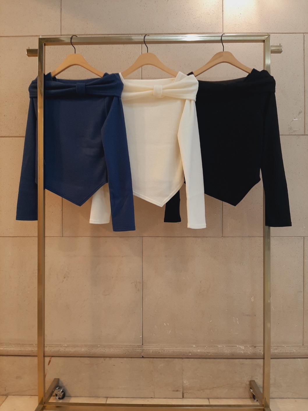 裏起毛オフショルダースリム長袖カラーTシャツ | 詳細画像9