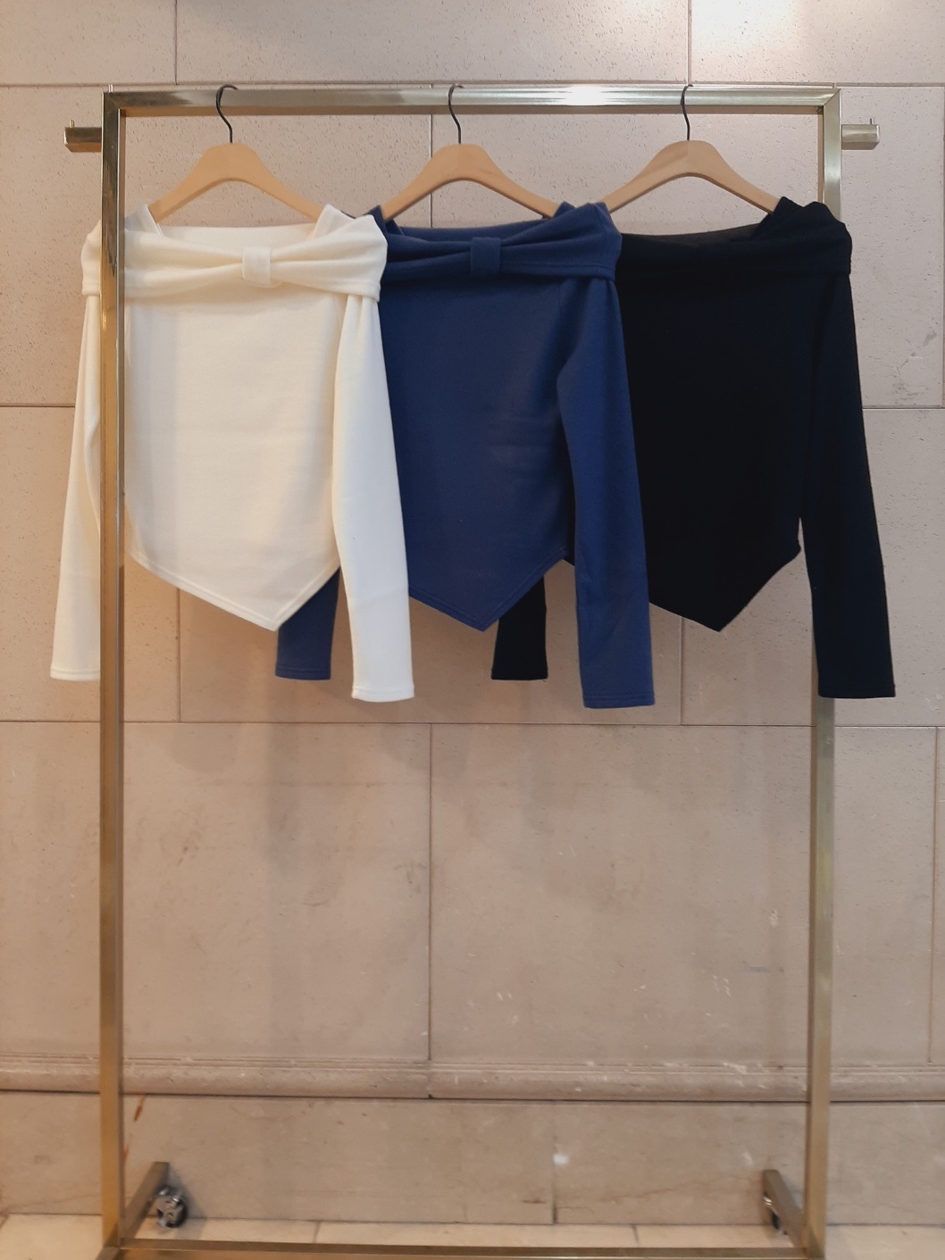 裏起毛オフショルダースリム長袖カラーTシャツ | 詳細画像10