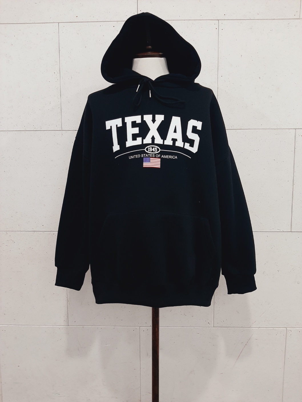 裏起毛フードドローストリングオーバーサイズカンガルーポケットプリントパーカー | 詳細画像3