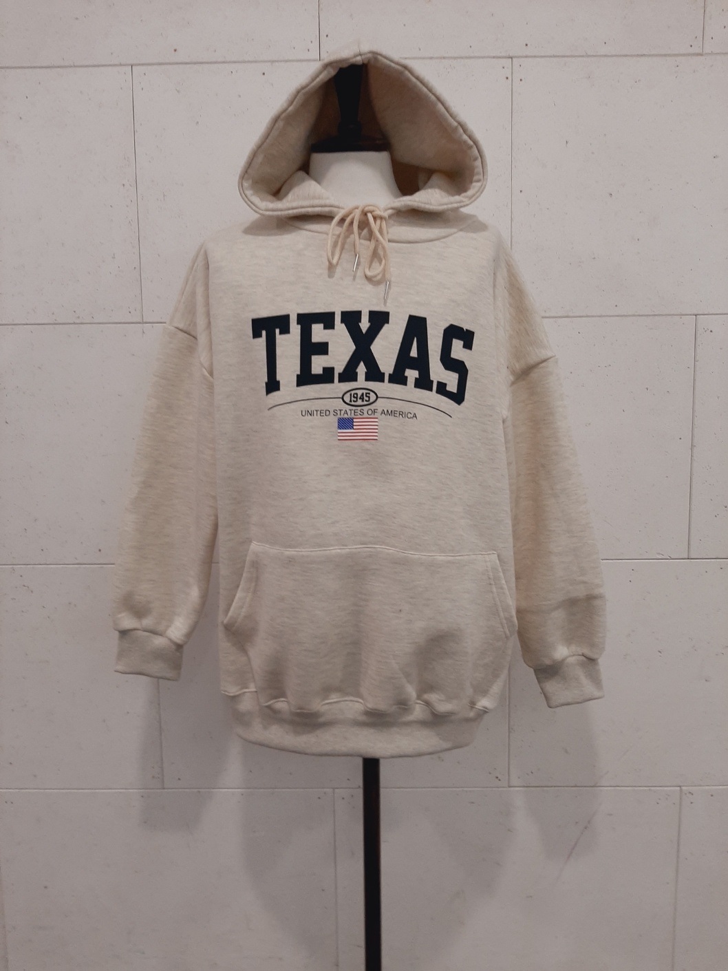 裏起毛フードドローストリングオーバーサイズカンガルーポケットプリントパーカー | 詳細画像4