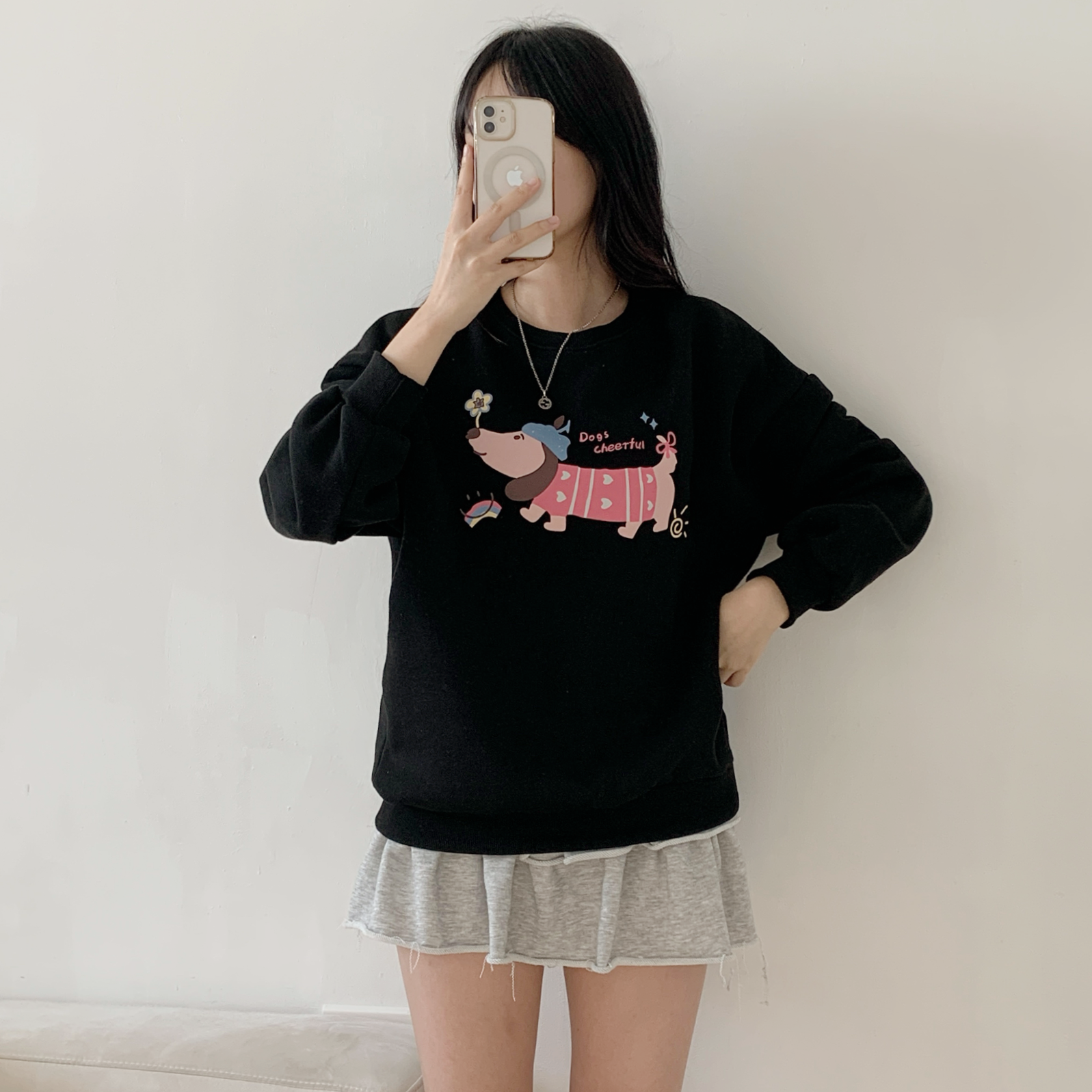 裏起毛ラウンドネックベーシック長袖プリントスウェット | 詳細画像4