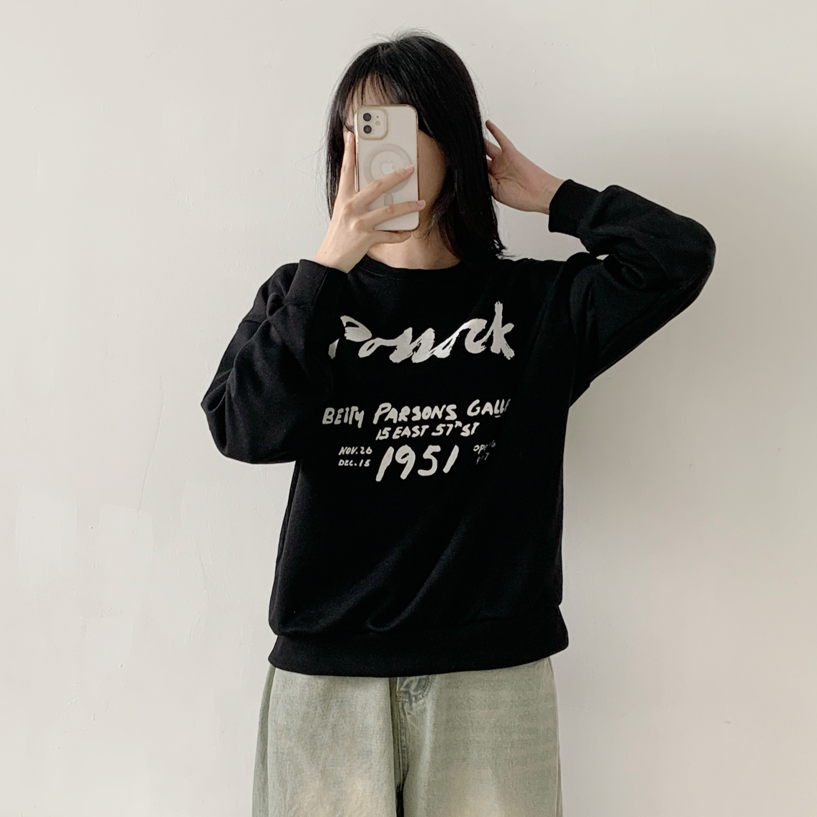 裏起毛ラウンドネックルーズプリントスウェット | 詳細画像6