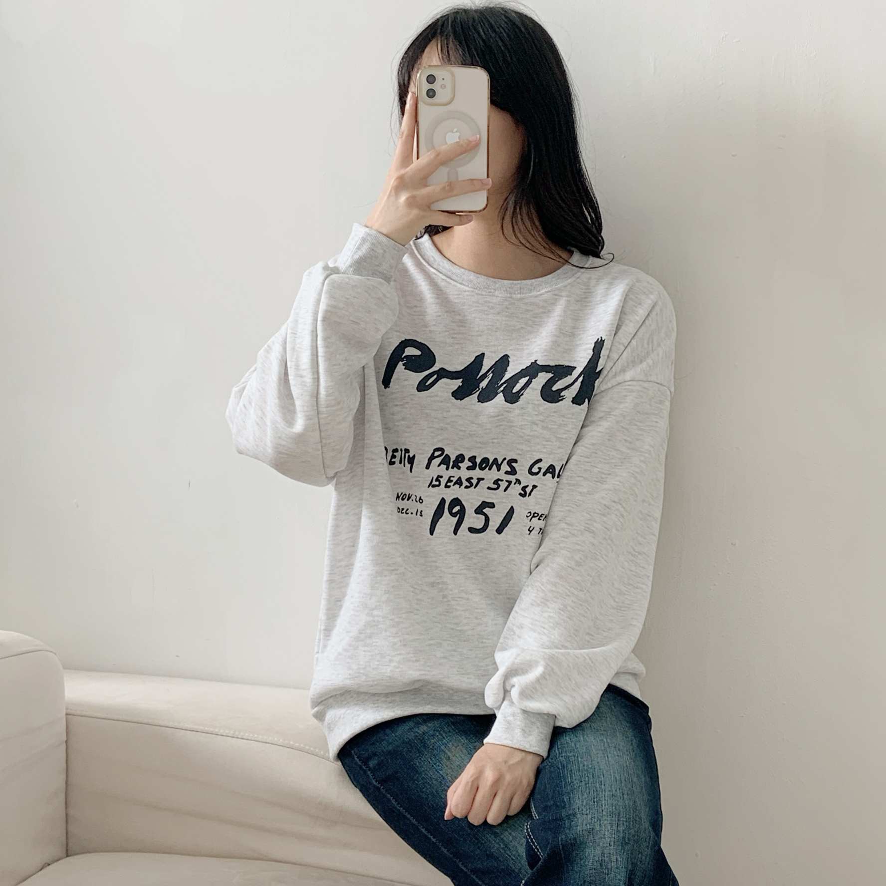 裏起毛ラウンドネックルーズプリントスウェット | 詳細画像7