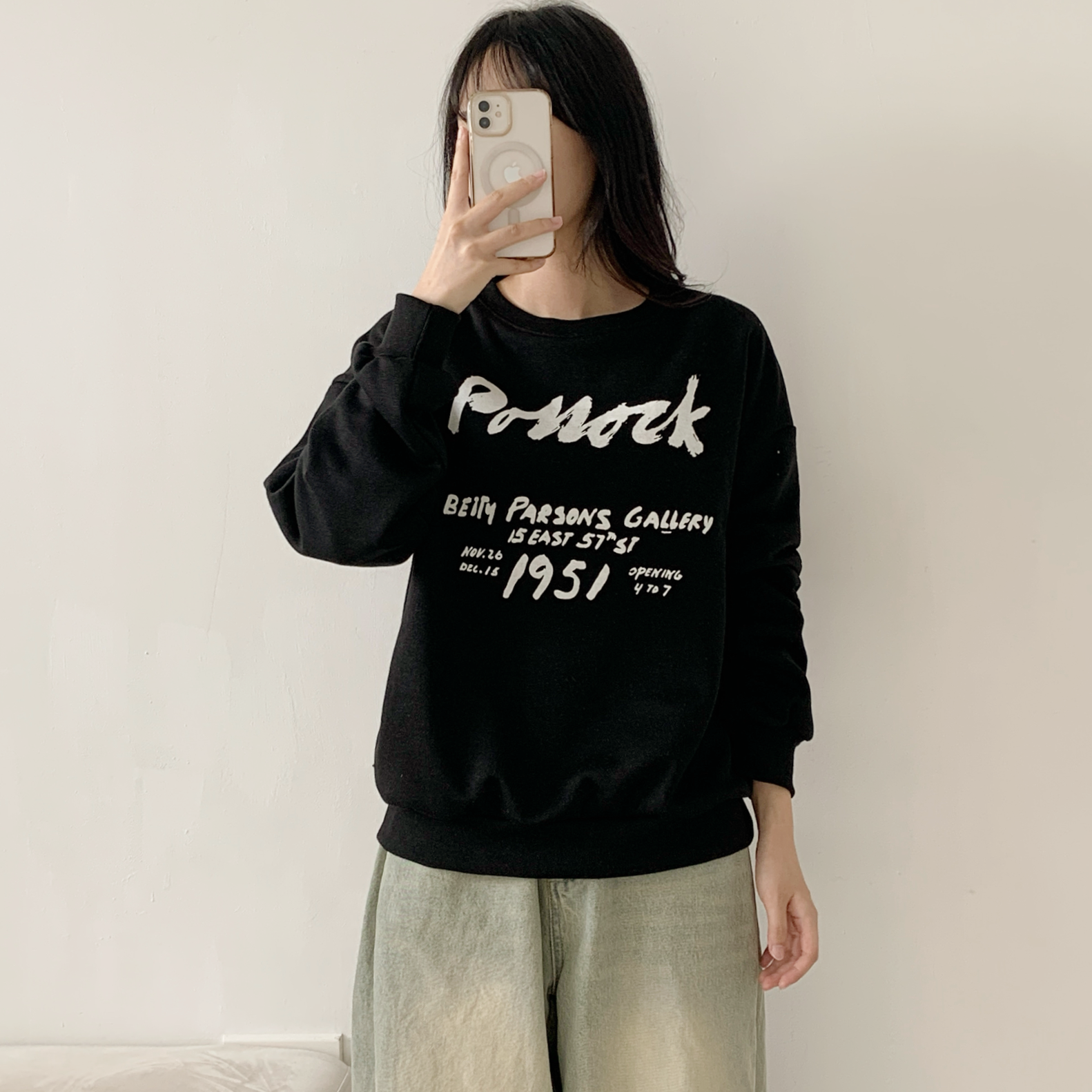 裏起毛ラウンドネックルーズプリントスウェット | 詳細画像10