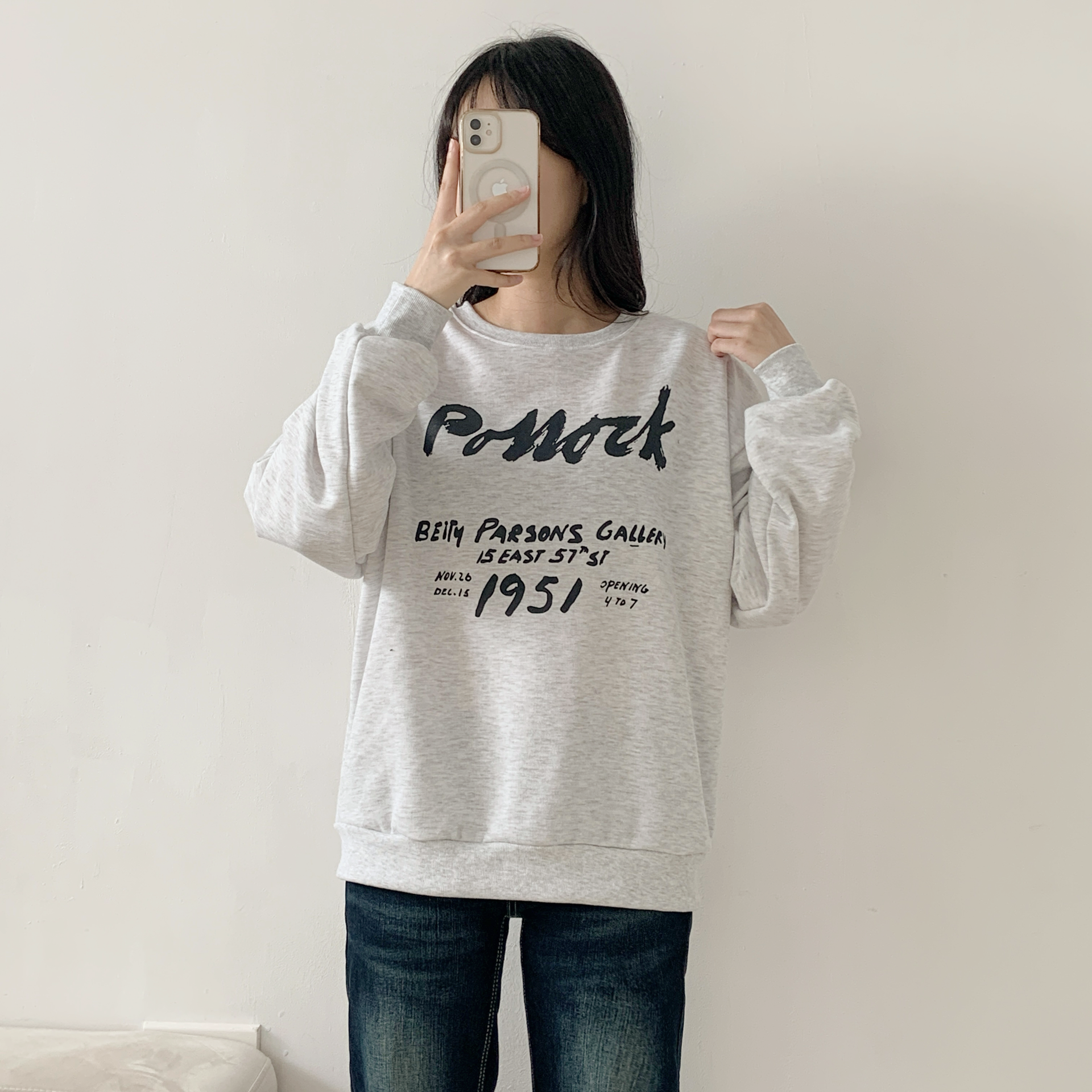 裏起毛ラウンドネックルーズプリントスウェット | 詳細画像11