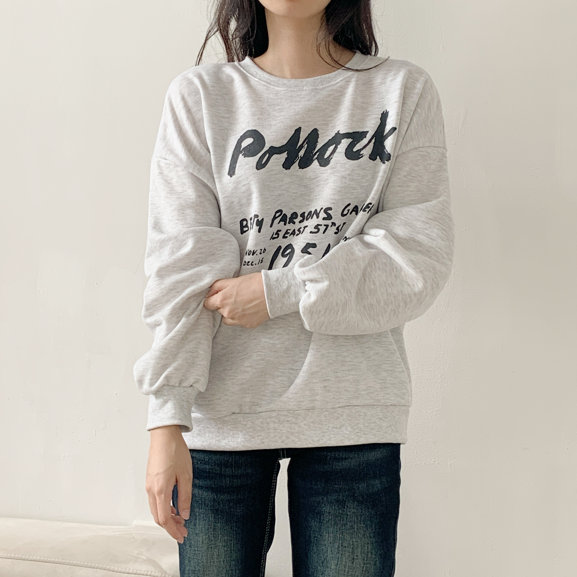 裏起毛ラウンドネックルーズプリントスウェット | 詳細画像12