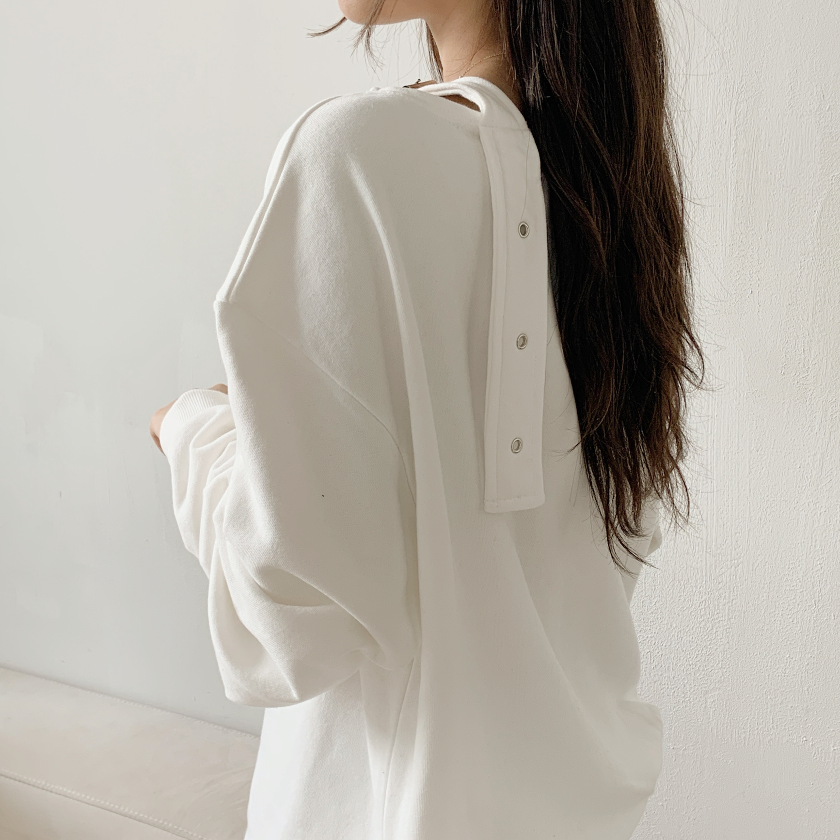 コットンワンショルダーバックルボクシースウェット | 詳細画像3