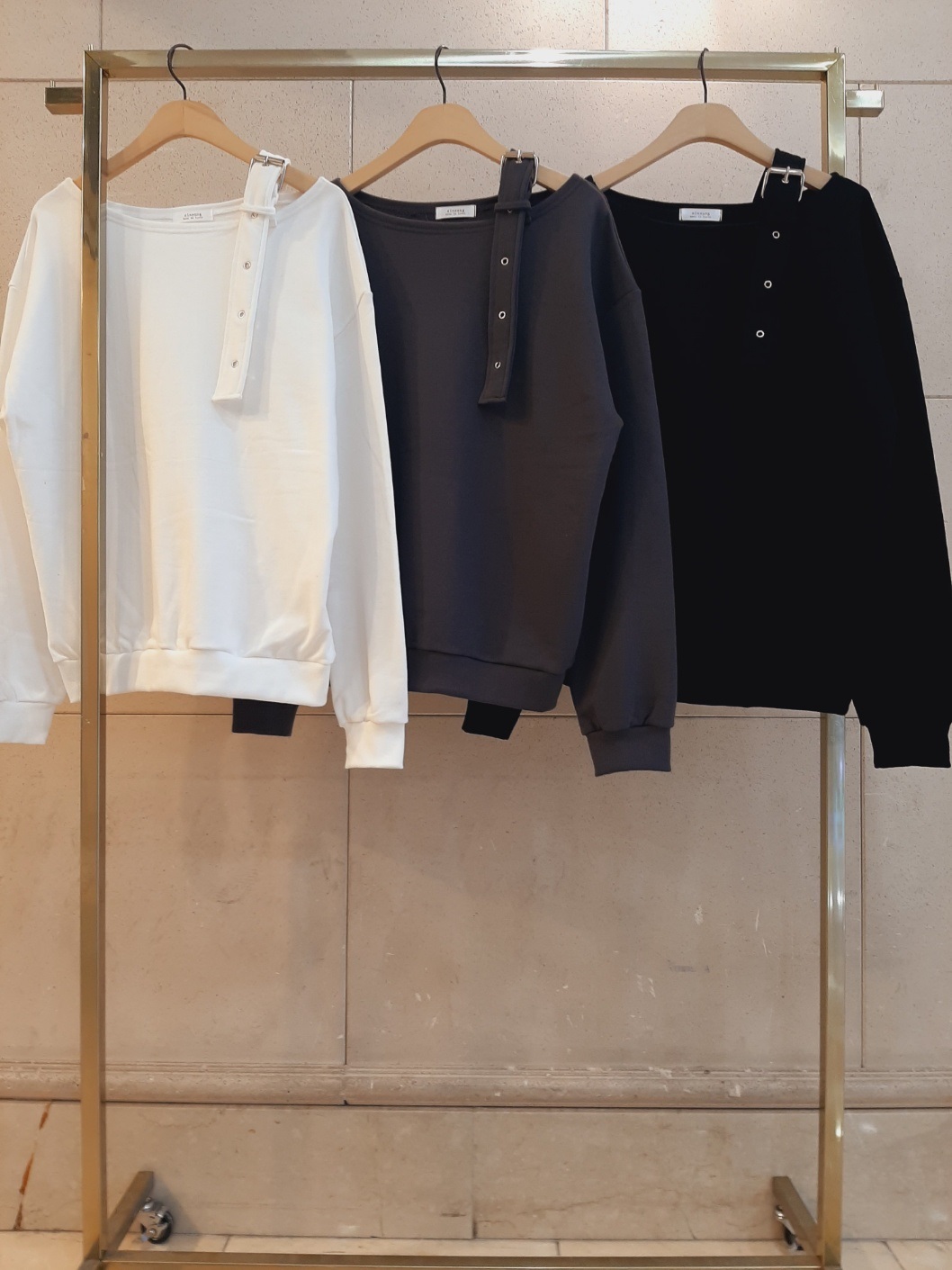 コットンワンショルダーバックルボクシースウェット | 詳細画像12