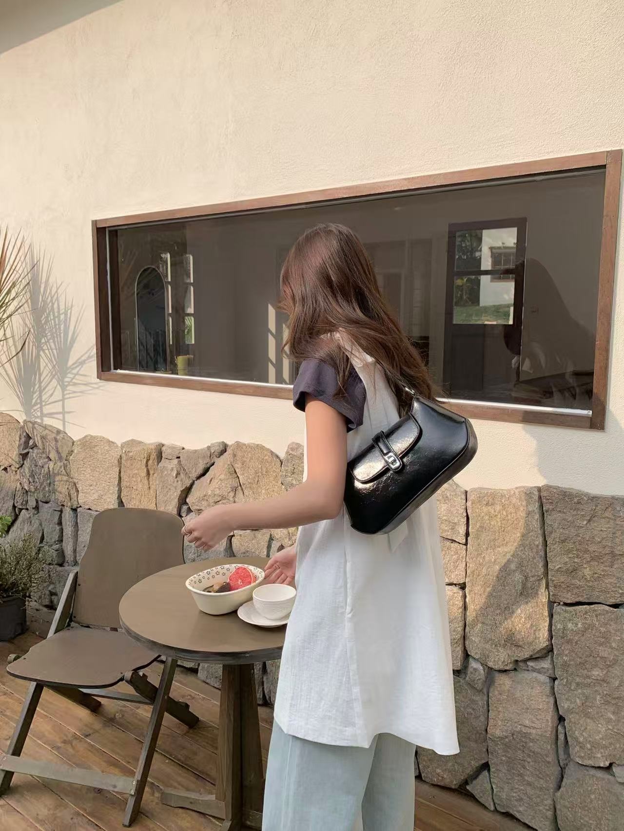 レザー調カラーショルダーバッグ | 詳細画像9