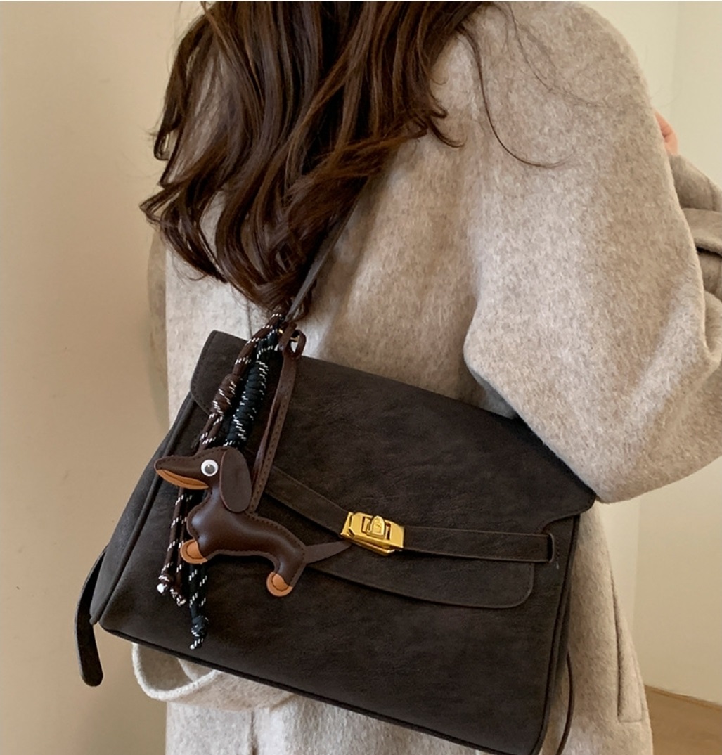 スエード調ベーシックカラーショルダーバッグキーリングセット | 詳細画像8