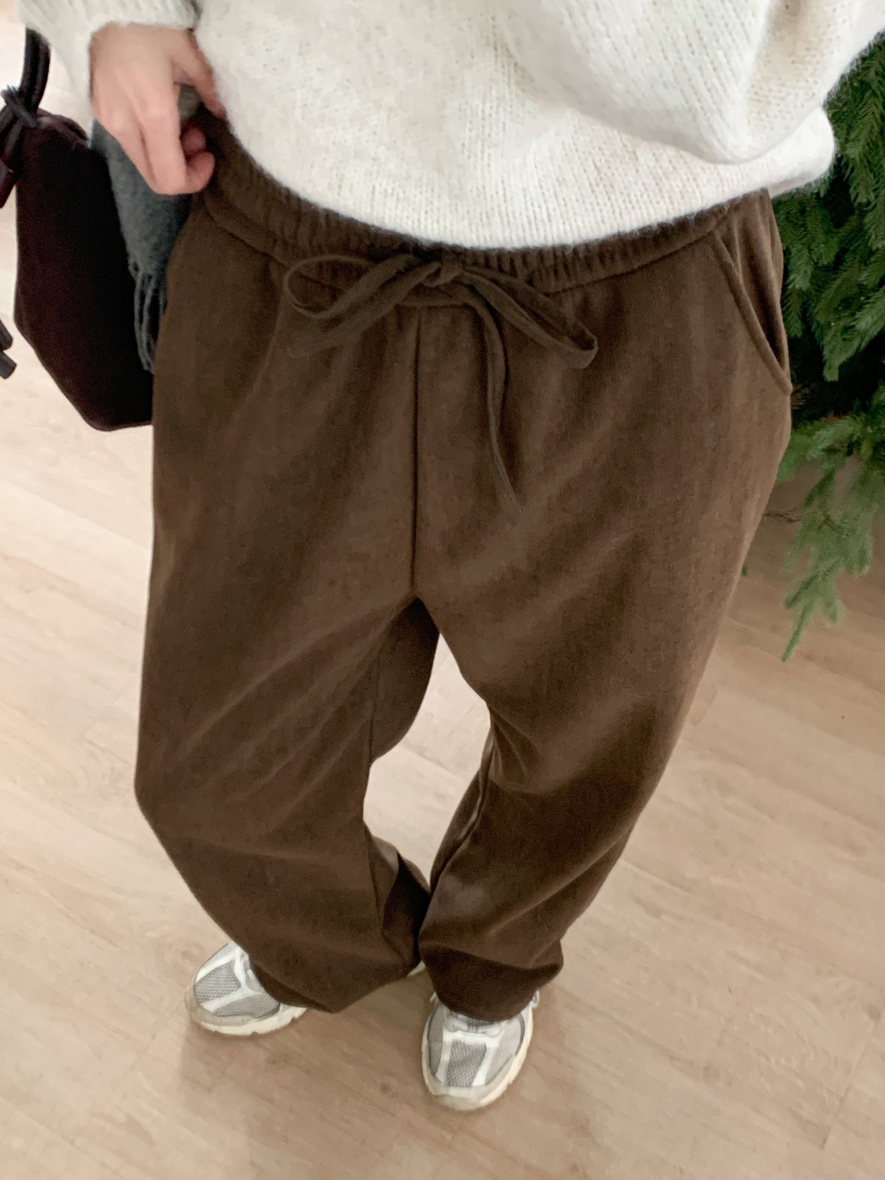 裏起毛ドローストリングウエストゴムワイドカラーパンツ | 詳細画像4