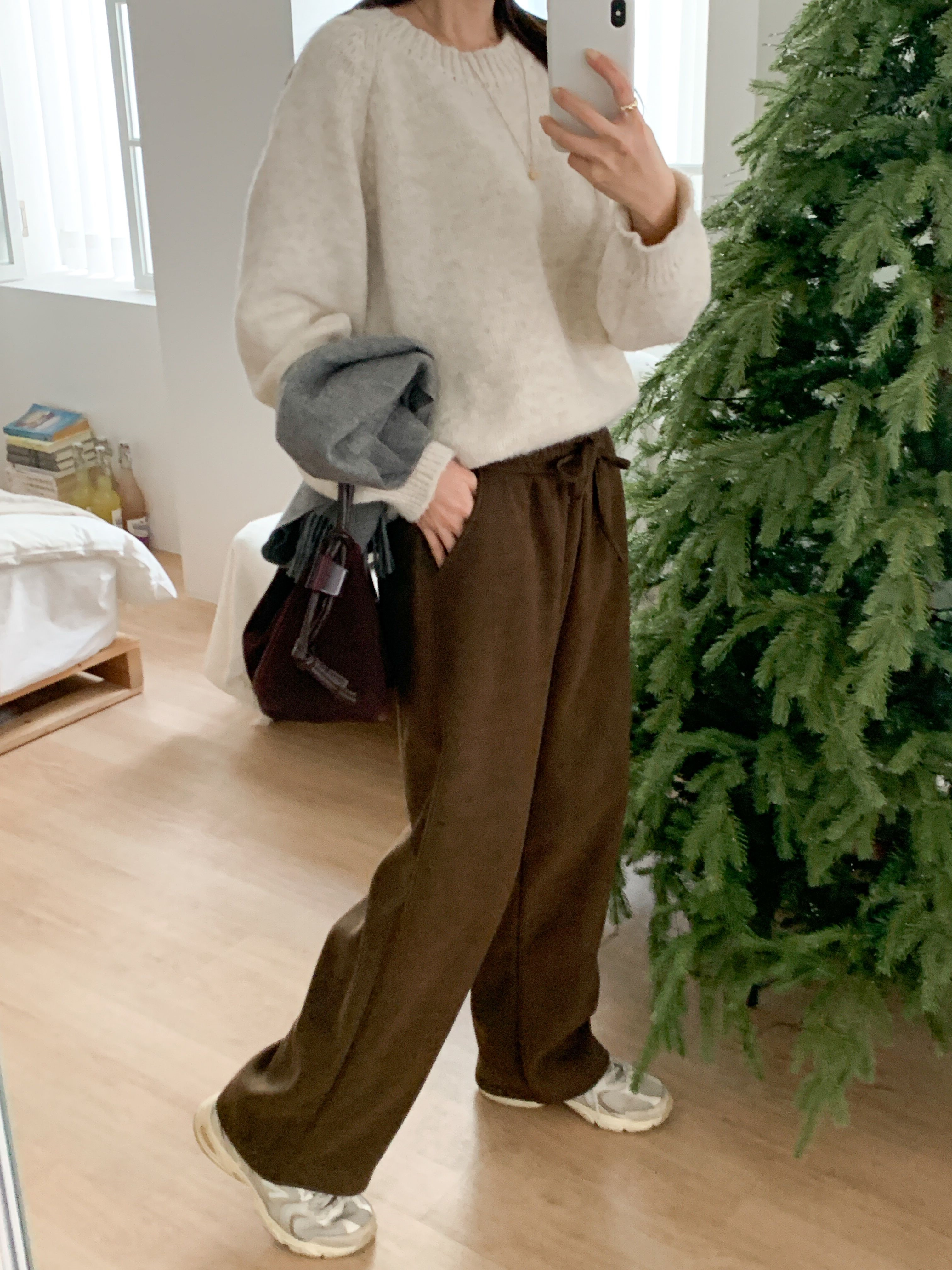 裏起毛ドローストリングウエストゴムワイドカラーパンツ | 詳細画像7