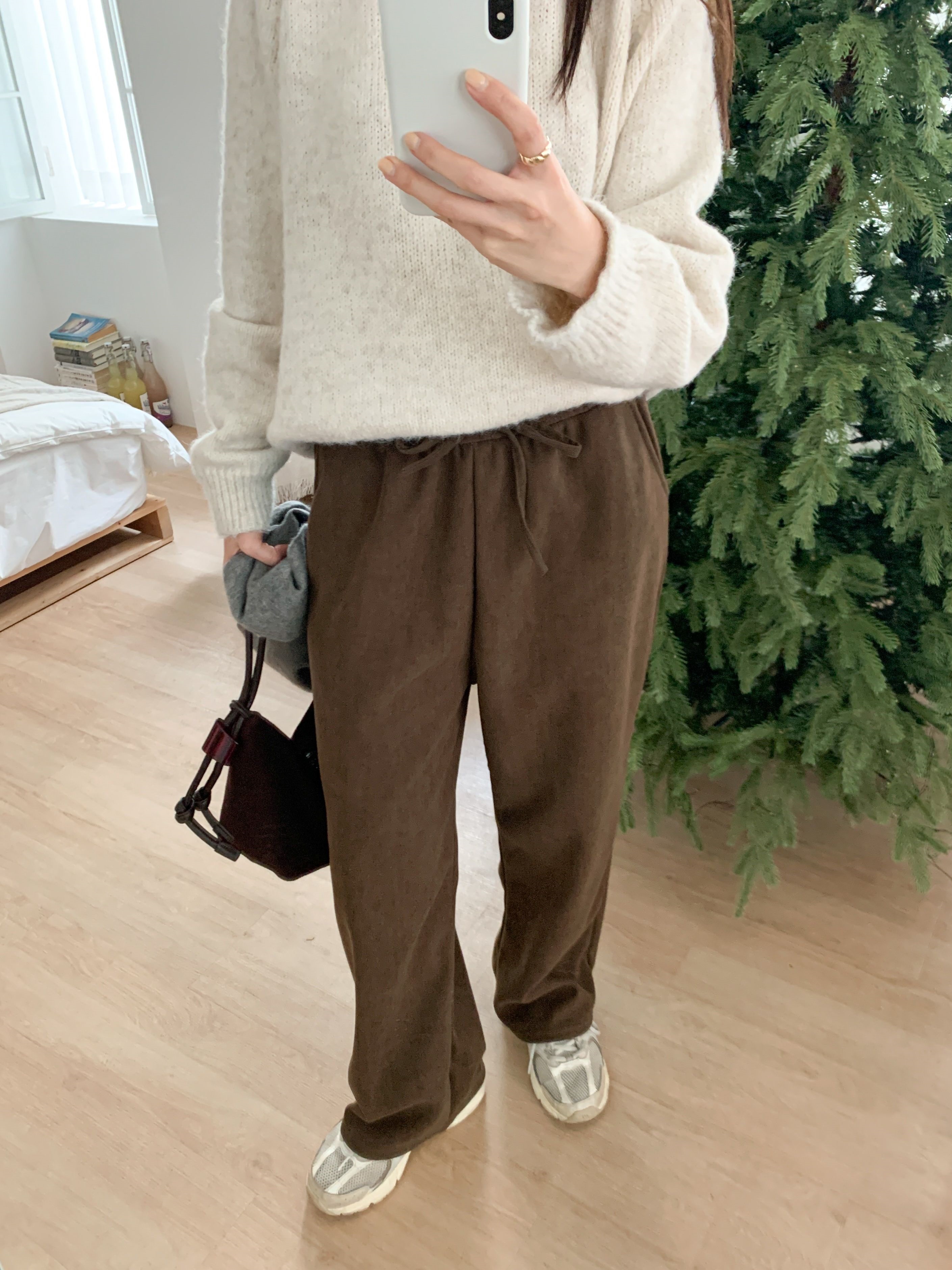 裏起毛ドローストリングウエストゴムワイドカラーパンツ | 詳細画像10