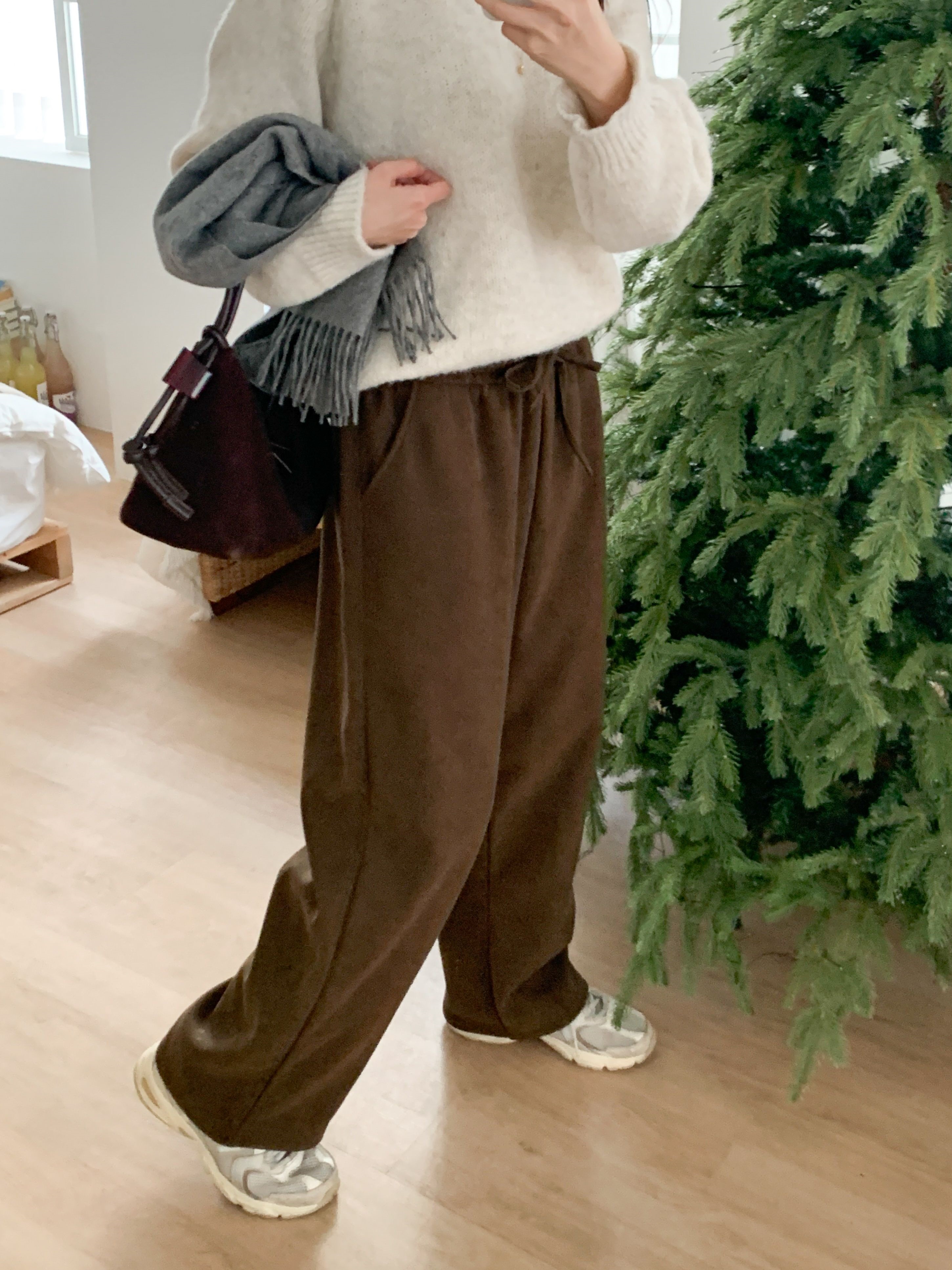 裏起毛ドローストリングウエストゴムワイドカラーパンツ | 詳細画像13