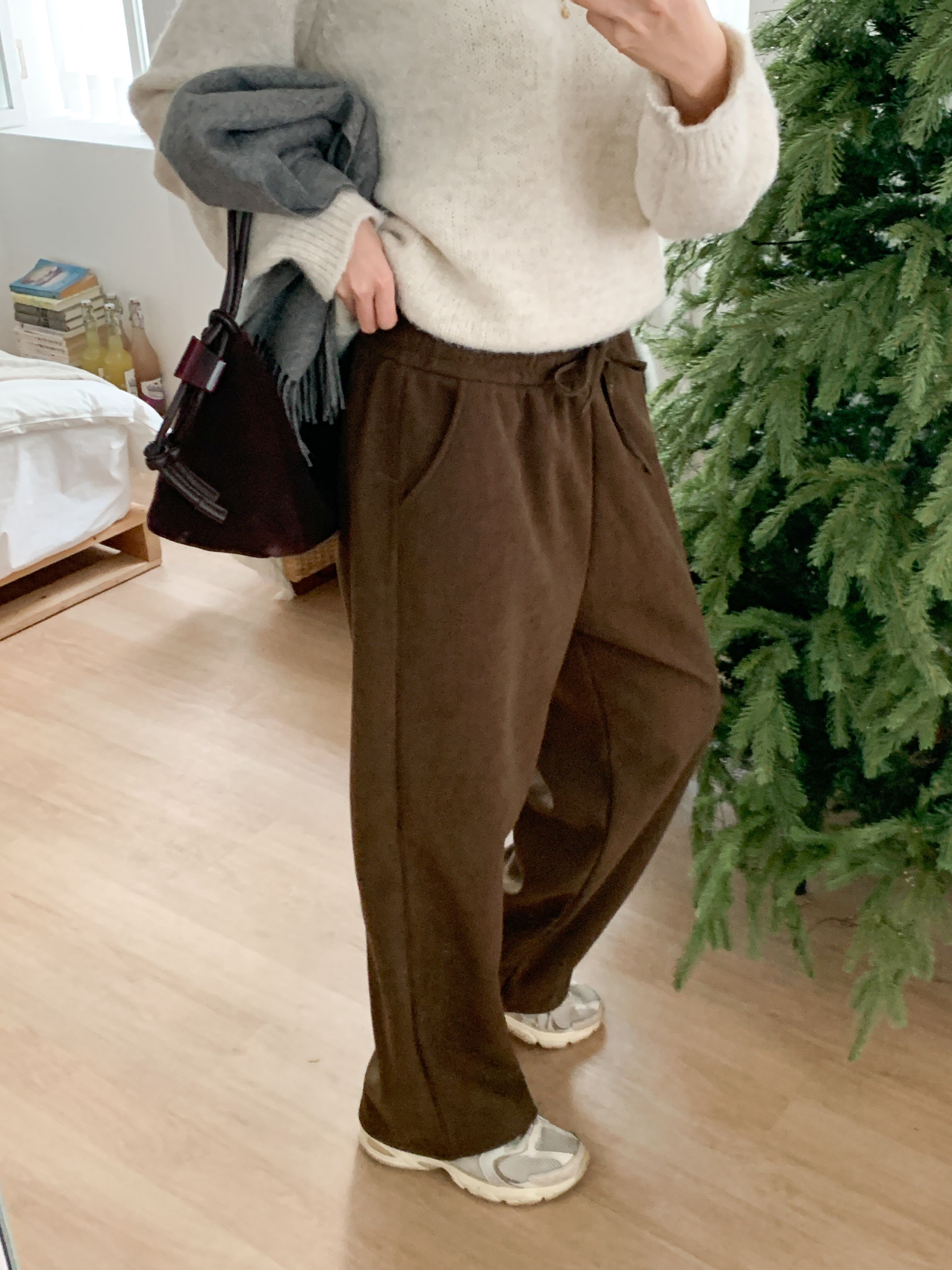 裏起毛ドローストリングウエストゴムワイドカラーパンツ | 詳細画像15