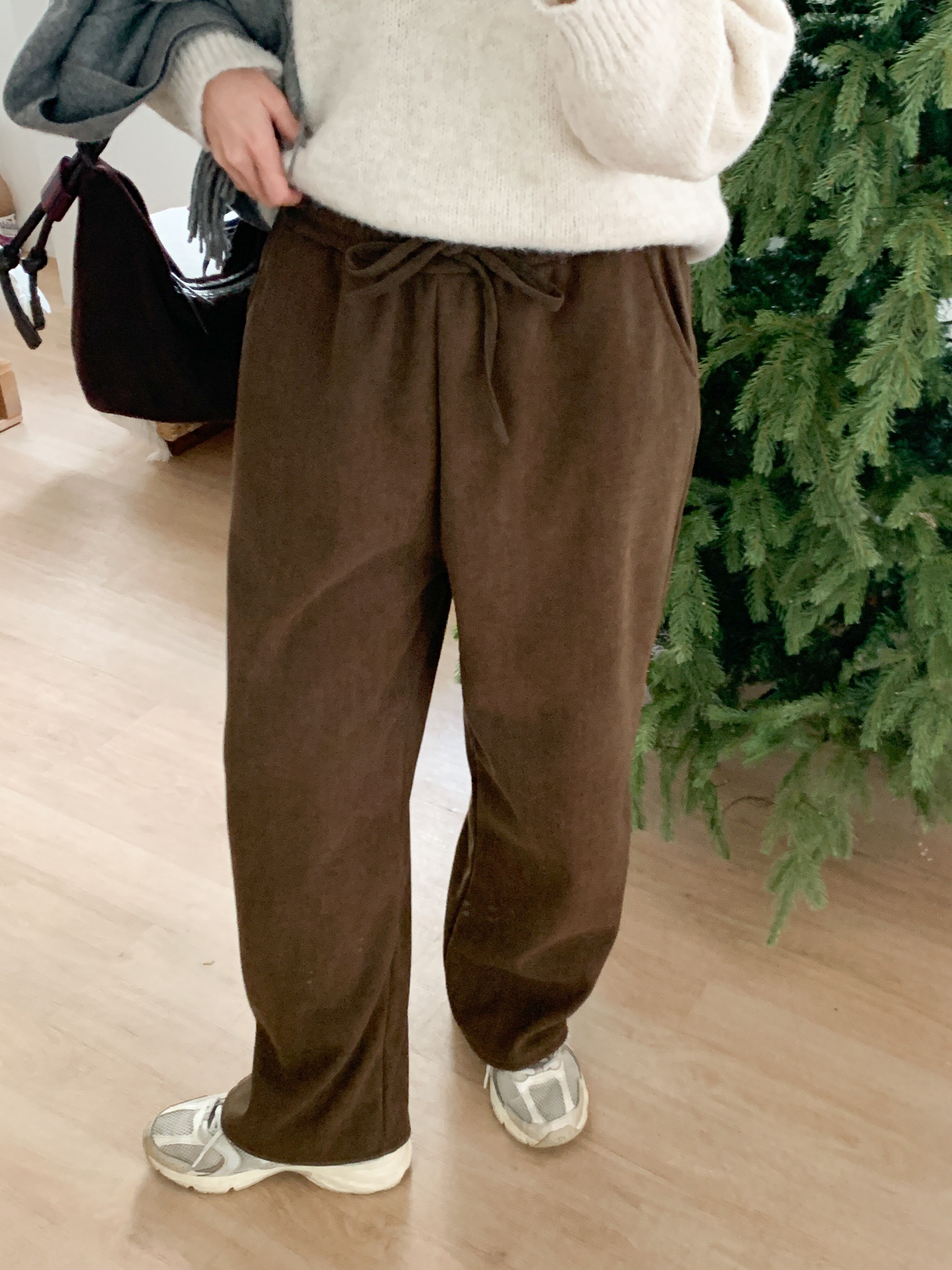 裏起毛ドローストリングウエストゴムワイドカラーパンツ | 詳細画像18