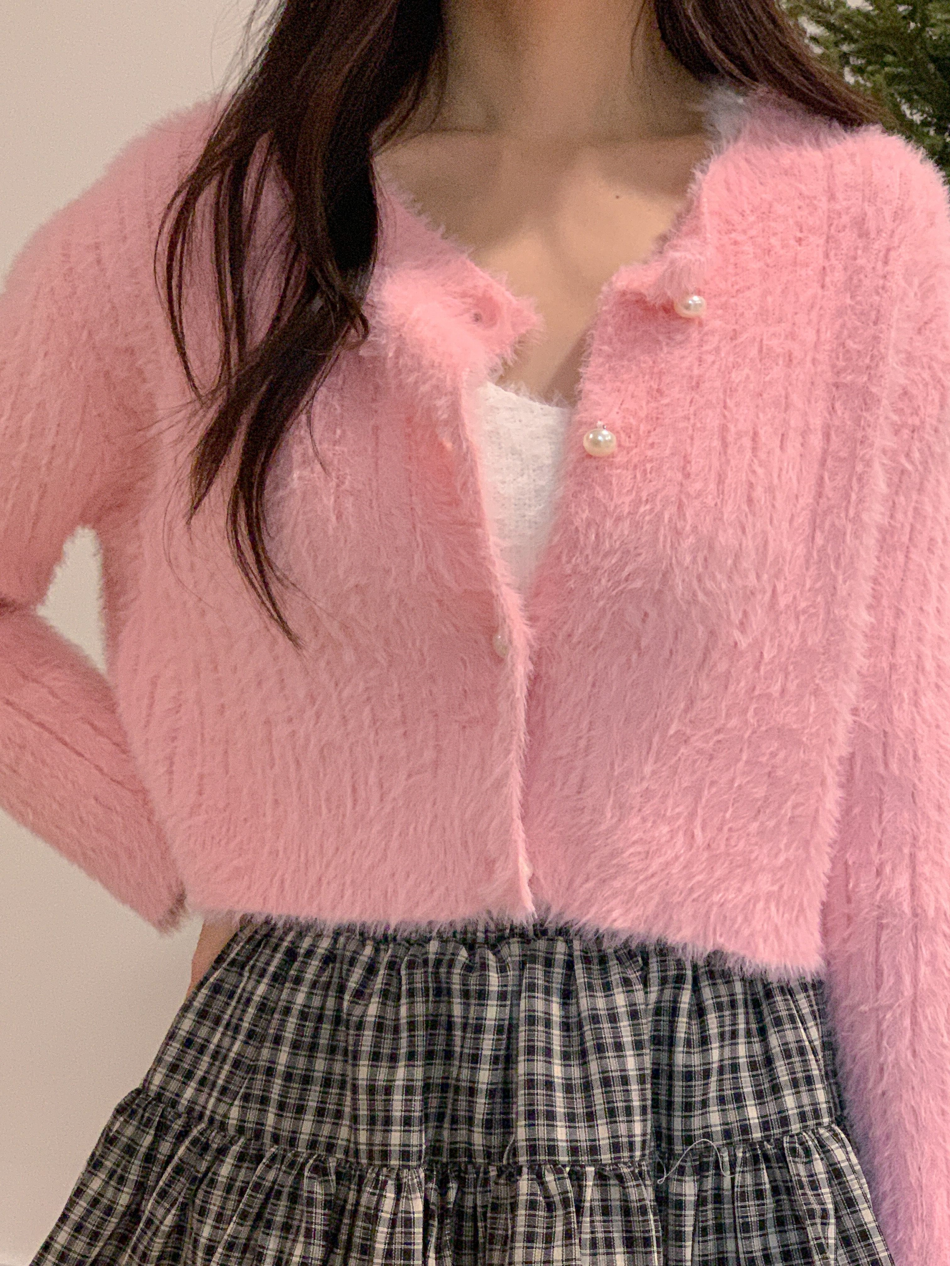 リブボタンラウンドネックカラーカーディガン | 詳細画像11