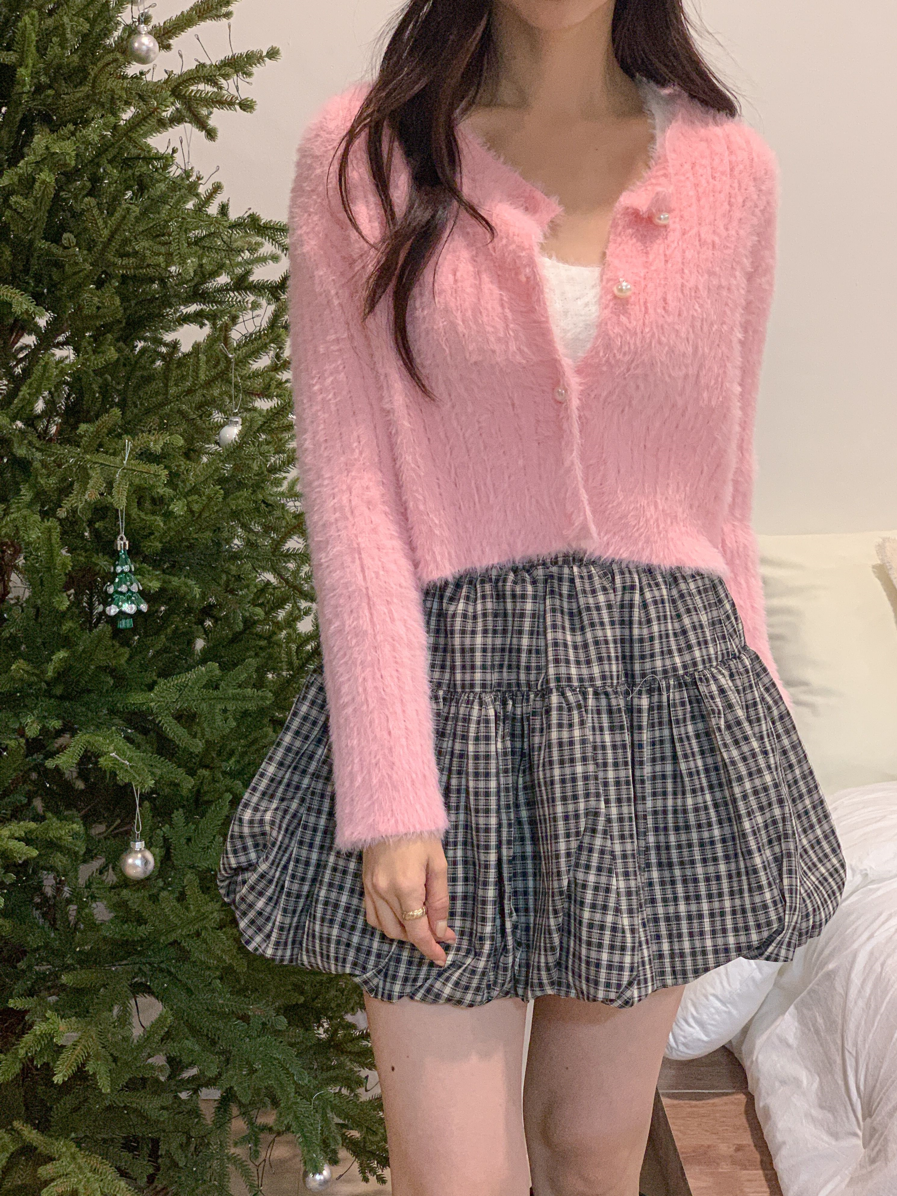 リブボタンラウンドネックカラーカーディガン | 詳細画像14