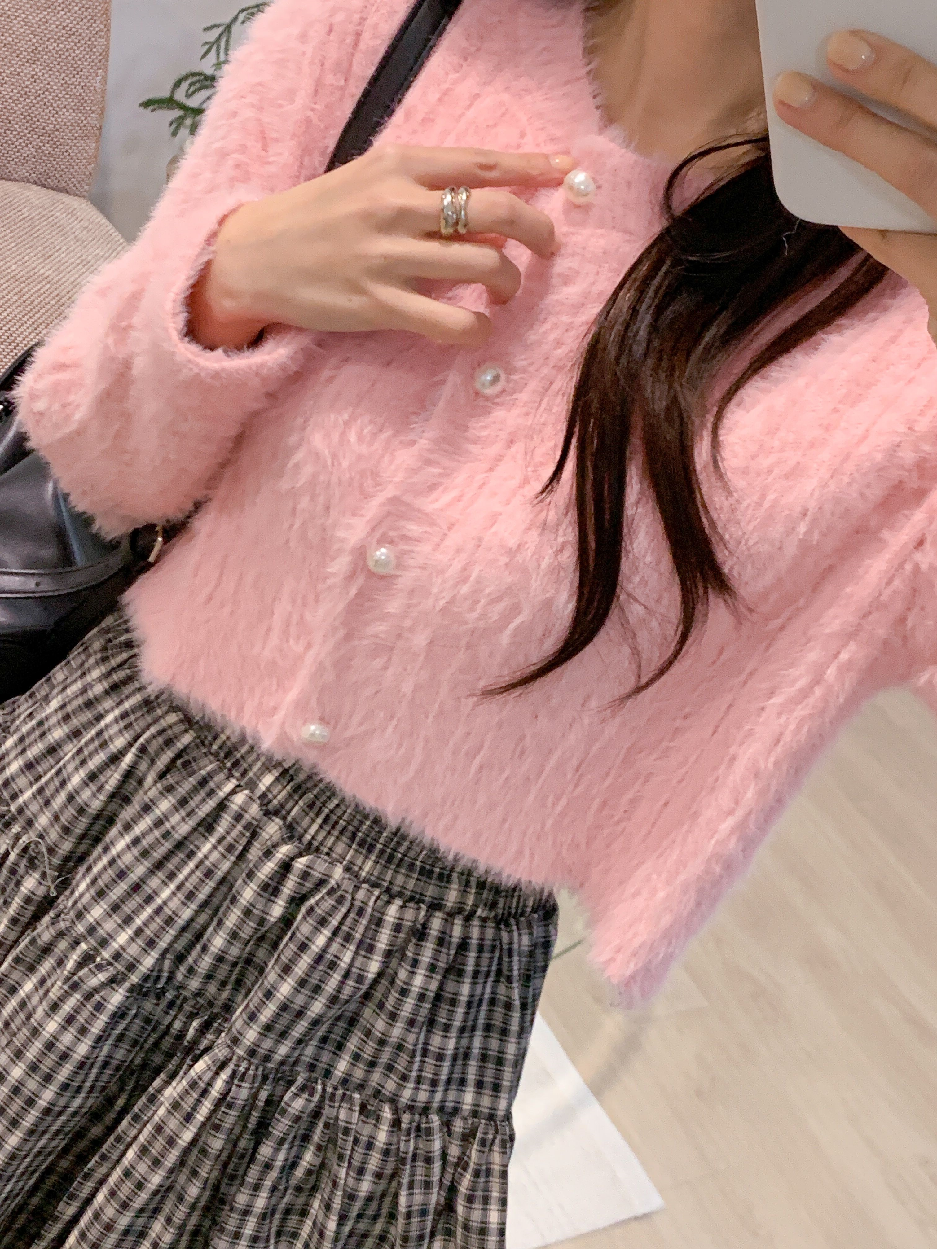 リブボタンラウンドネックカラーカーディガン | 詳細画像18