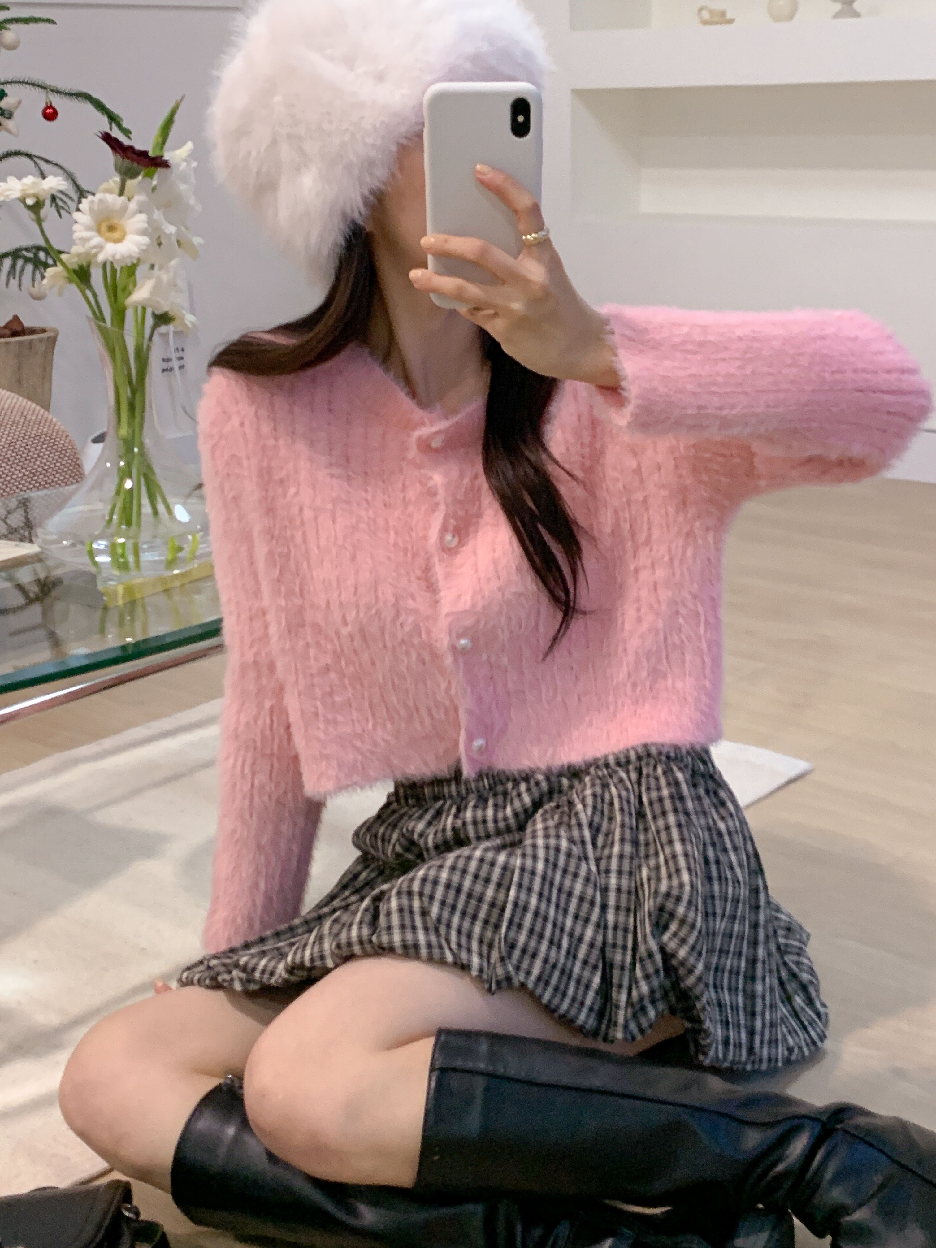 リブボタンラウンドネックカラーカーディガン | 詳細画像19