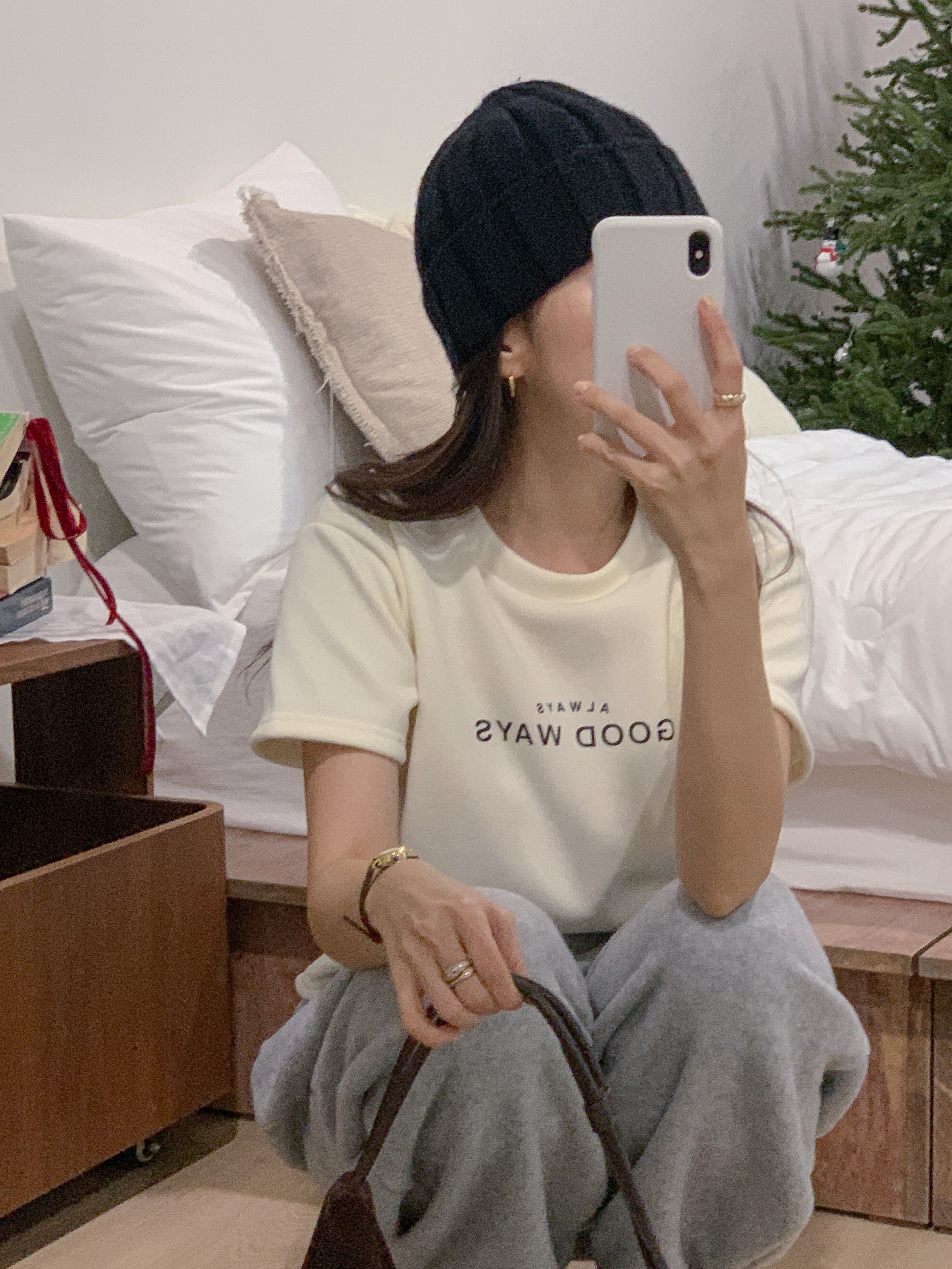 裏起毛ラウンドネック半袖プリントカラーTシャツ | 詳細画像7