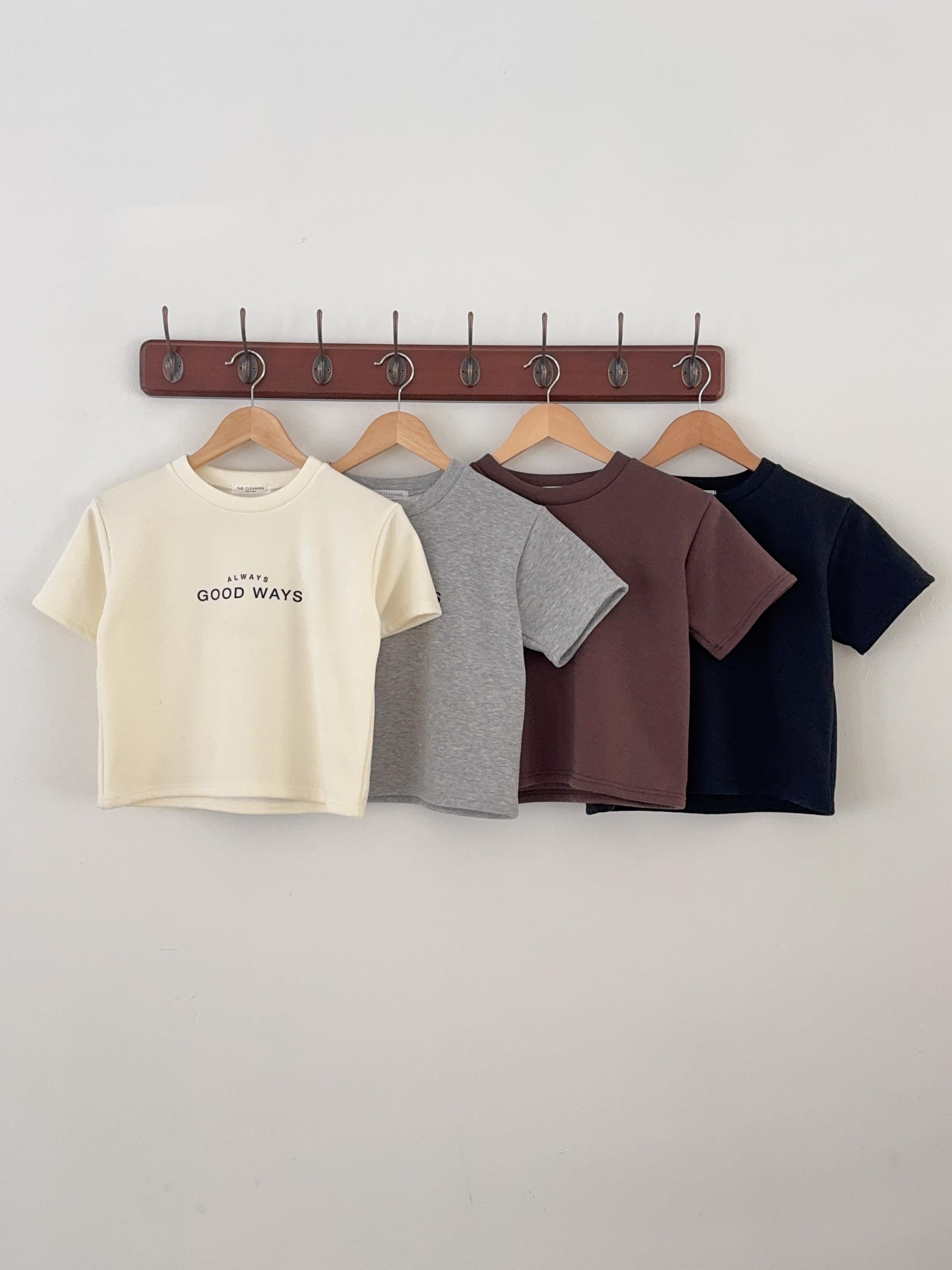 裏起毛ラウンドネック半袖プリントカラーTシャツ | 詳細画像20