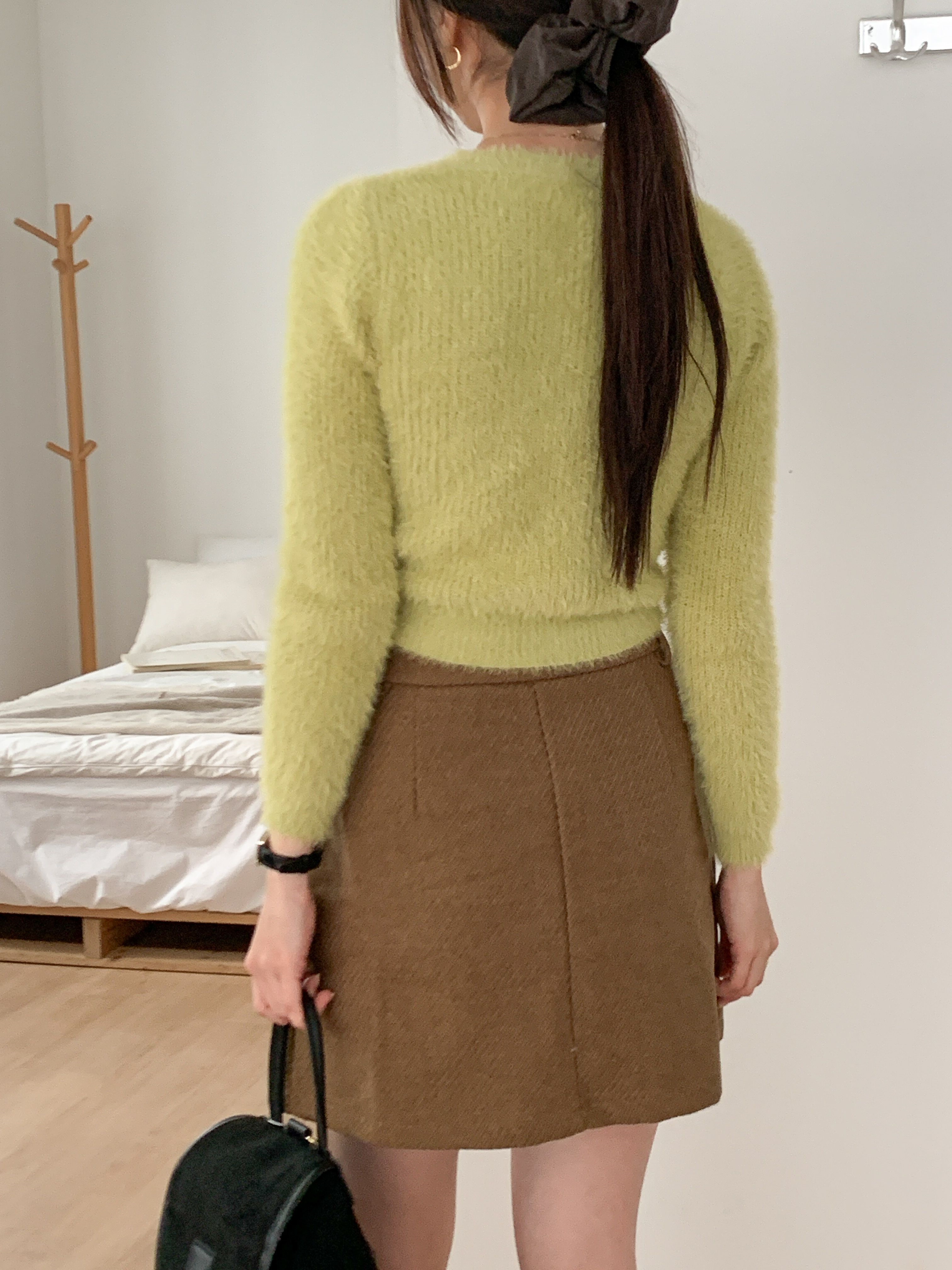 Vネッククロップド長袖カラーニット | 詳細画像21