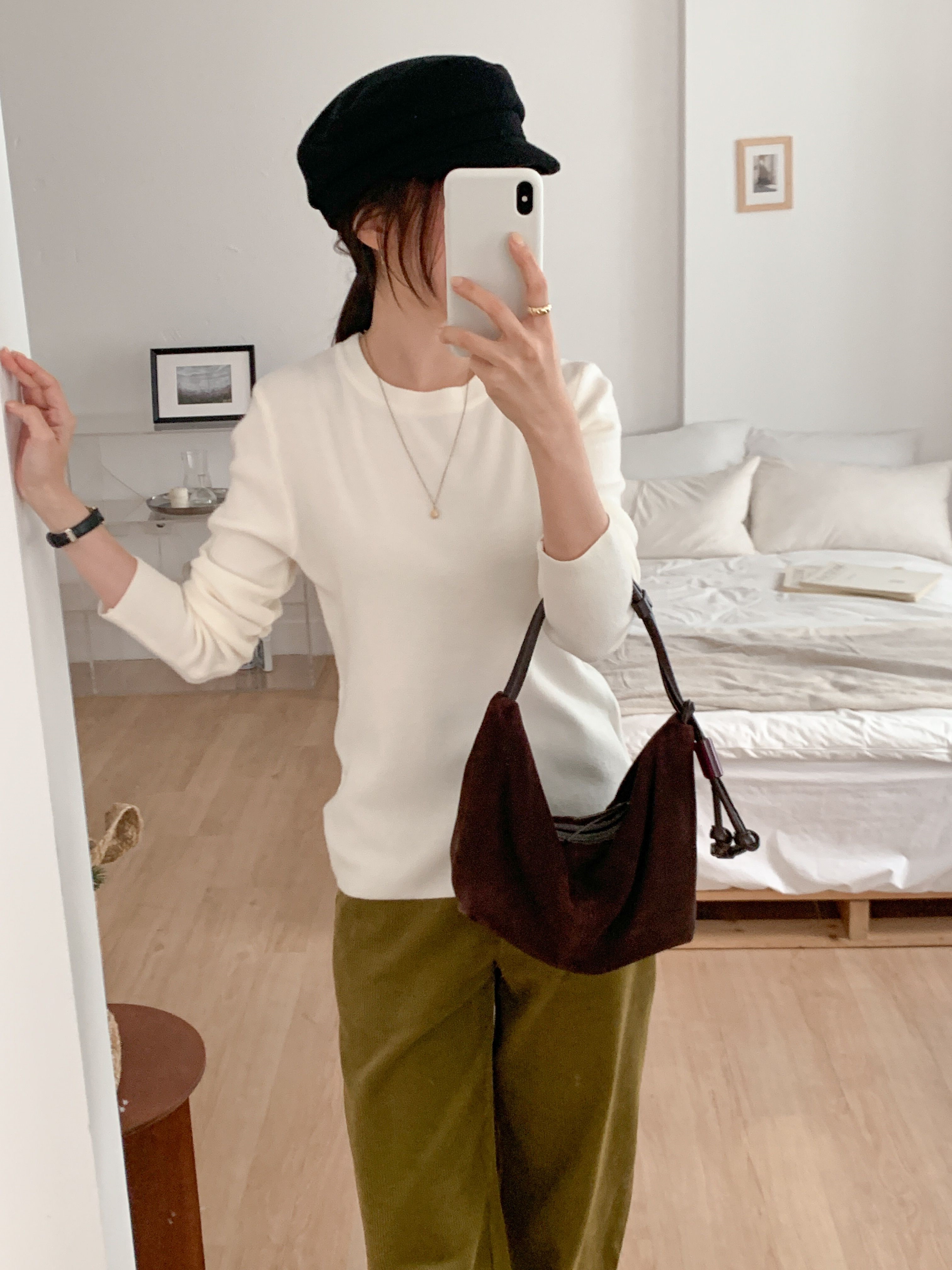 ラウンドネックシンプルベーシック無地カラーニット | 詳細画像17