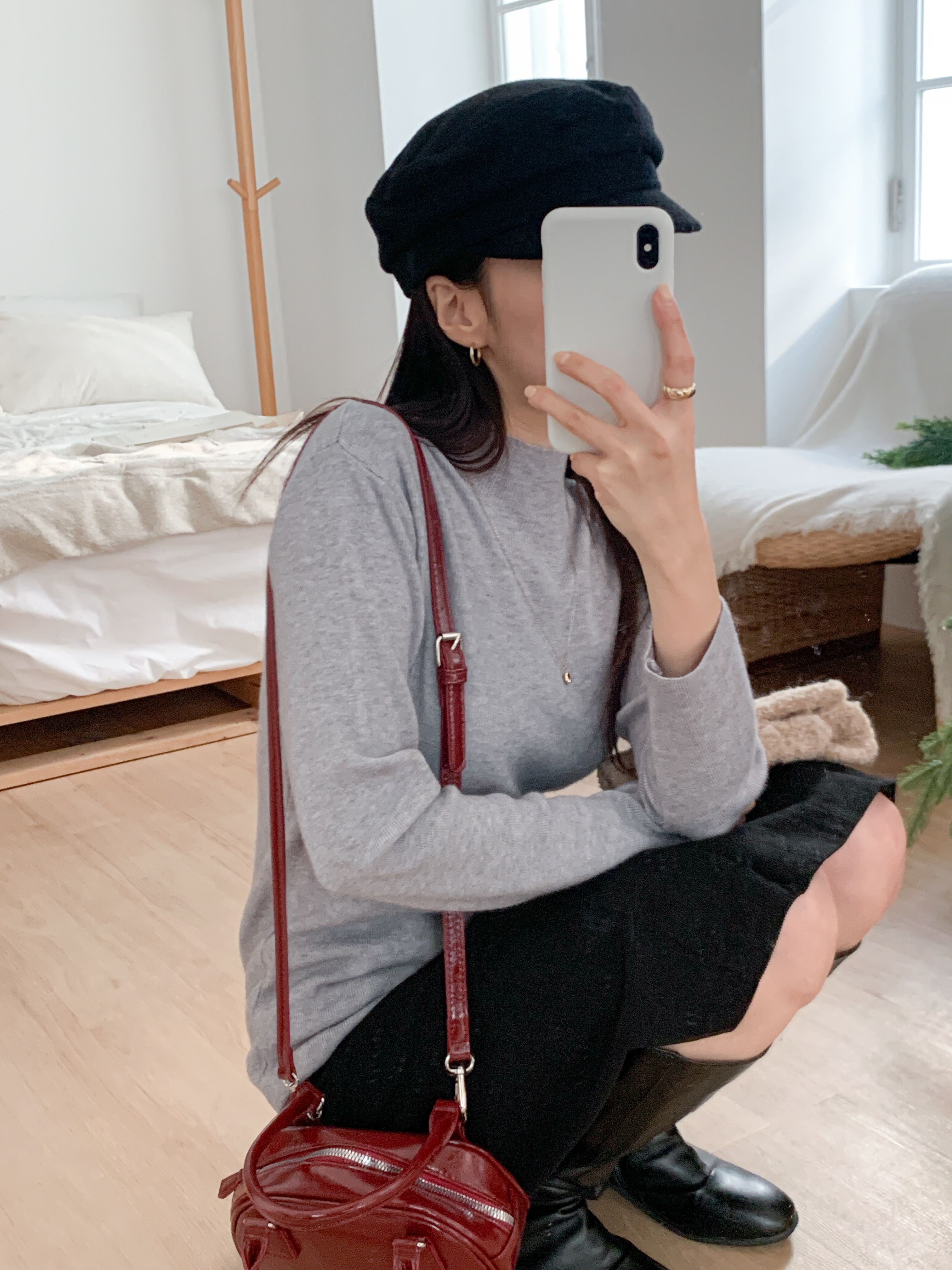 ハーフネック長袖無地カラーニット | 詳細画像6