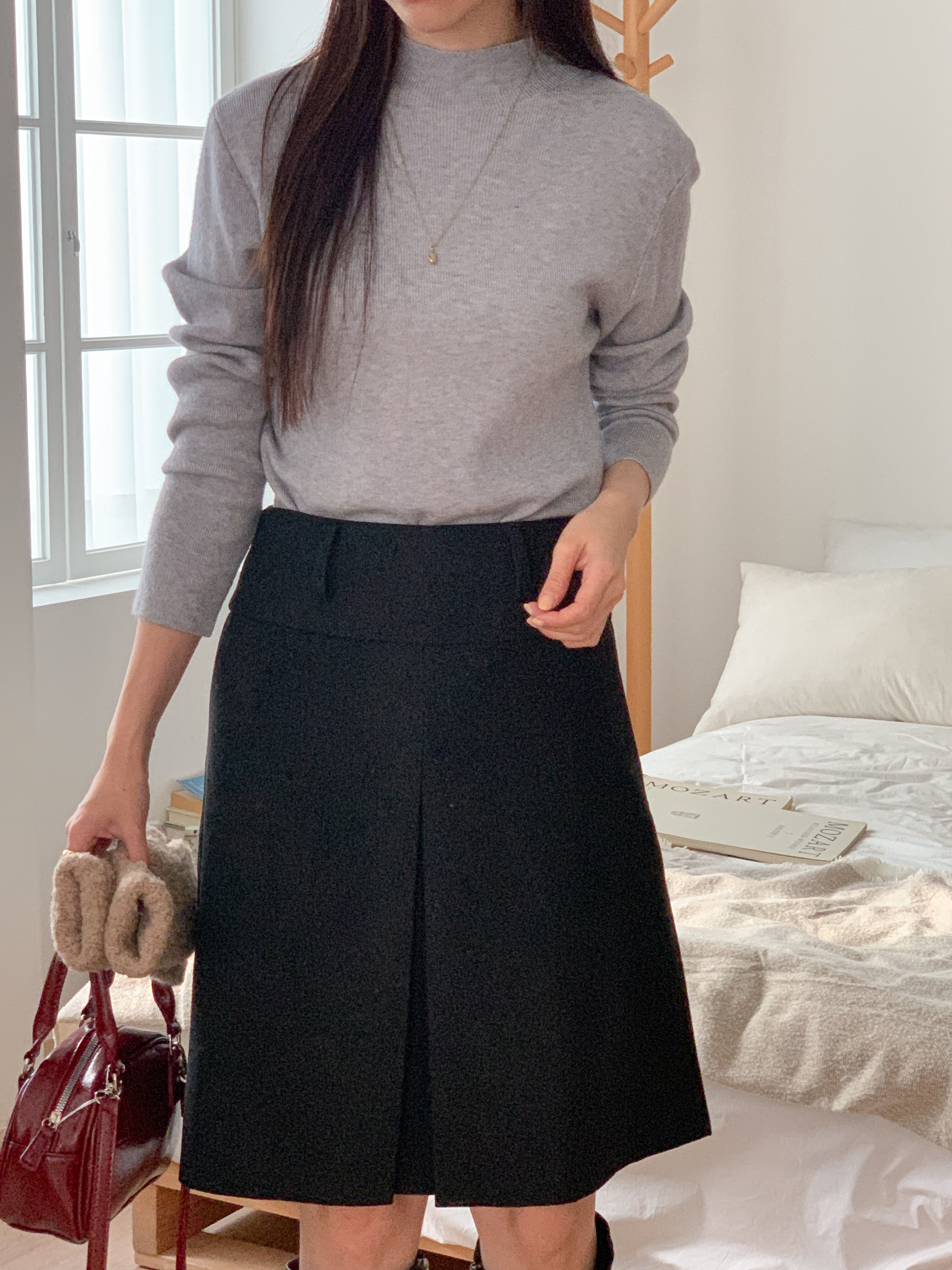 ハーフネック長袖無地カラーニット | 詳細画像7