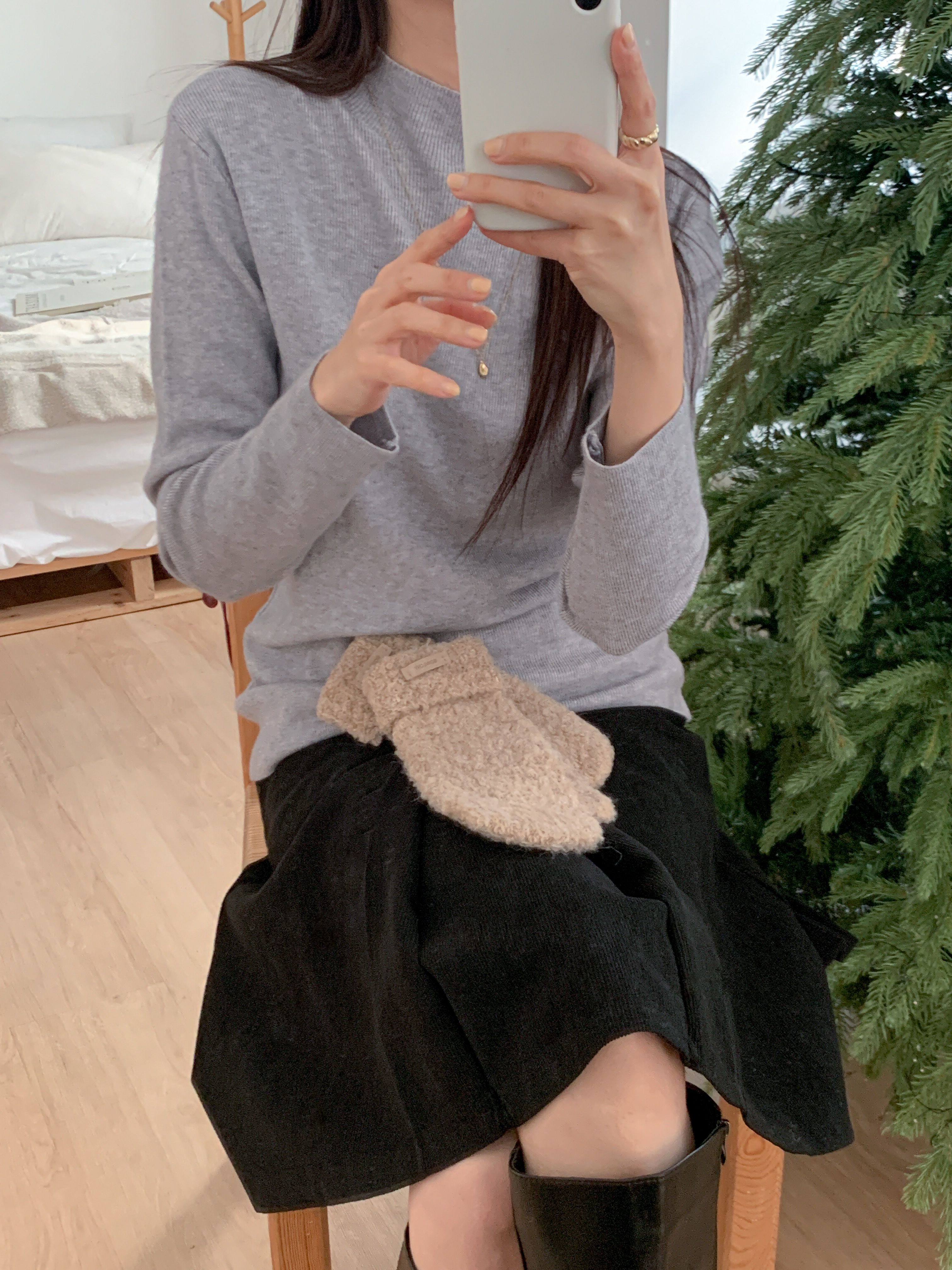 ハーフネック長袖無地カラーニット | 詳細画像8