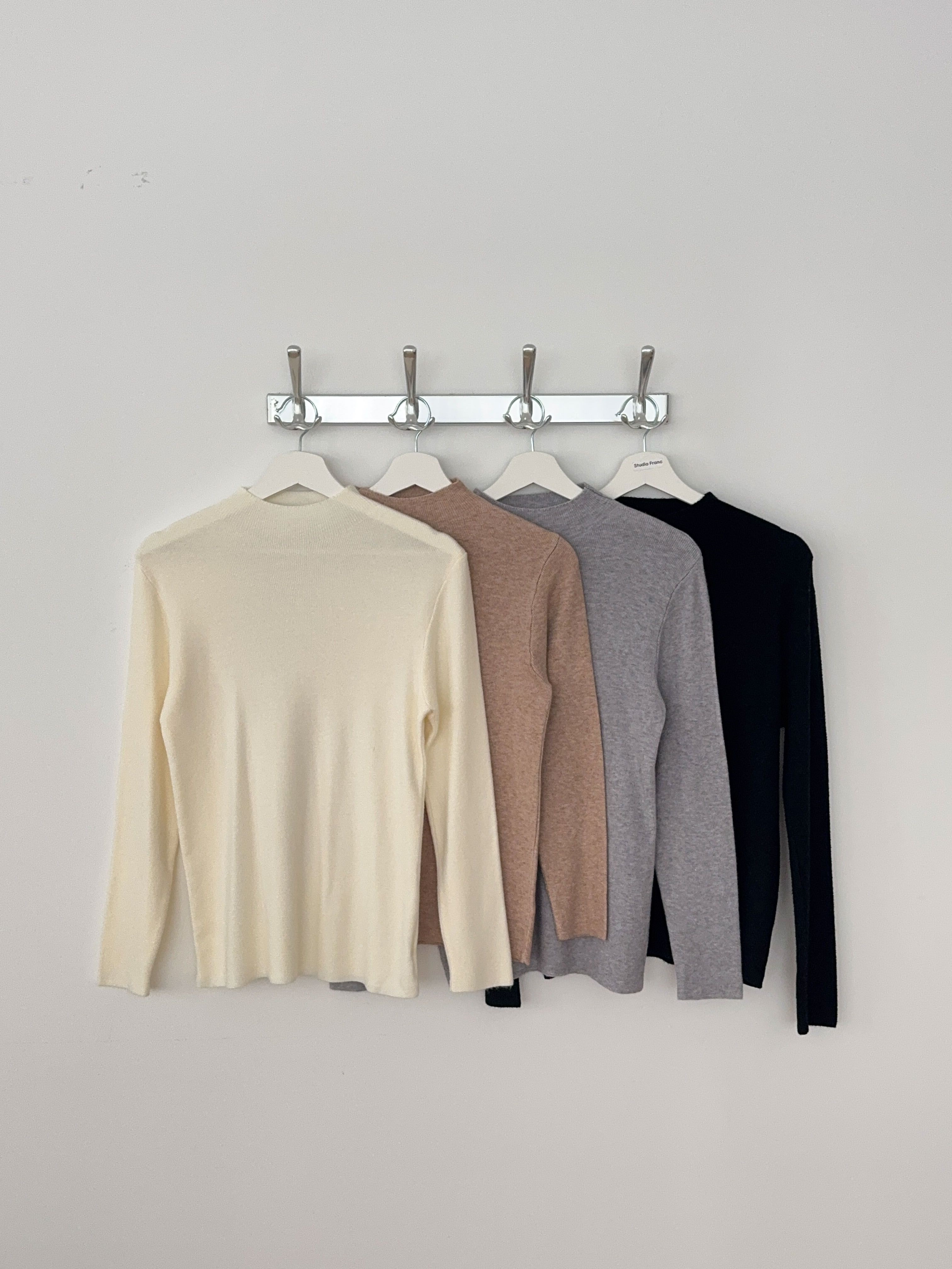 ハーフネック長袖無地カラーニット | 詳細画像21