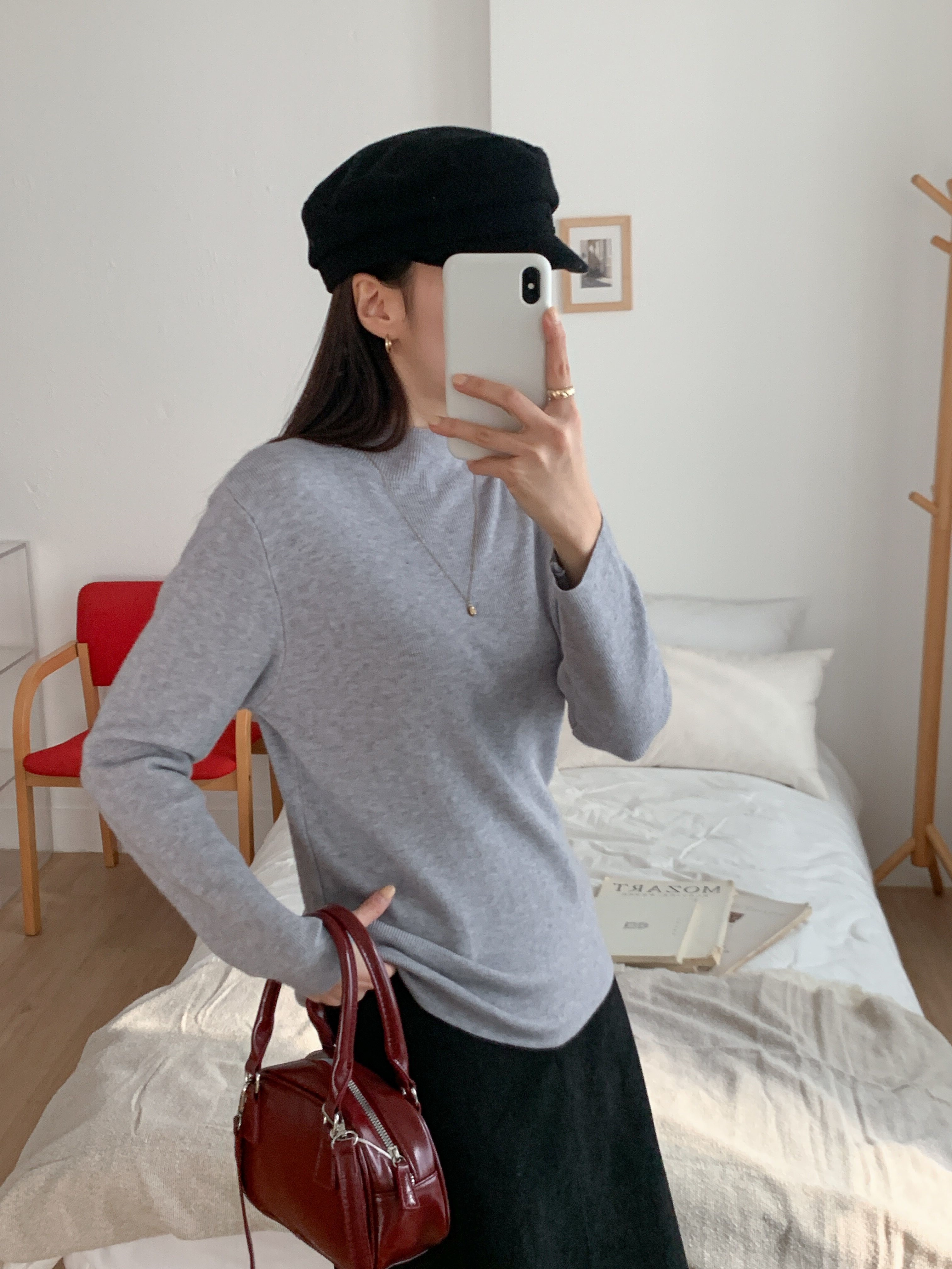 ハーフネック長袖無地カラーニット | 詳細画像20