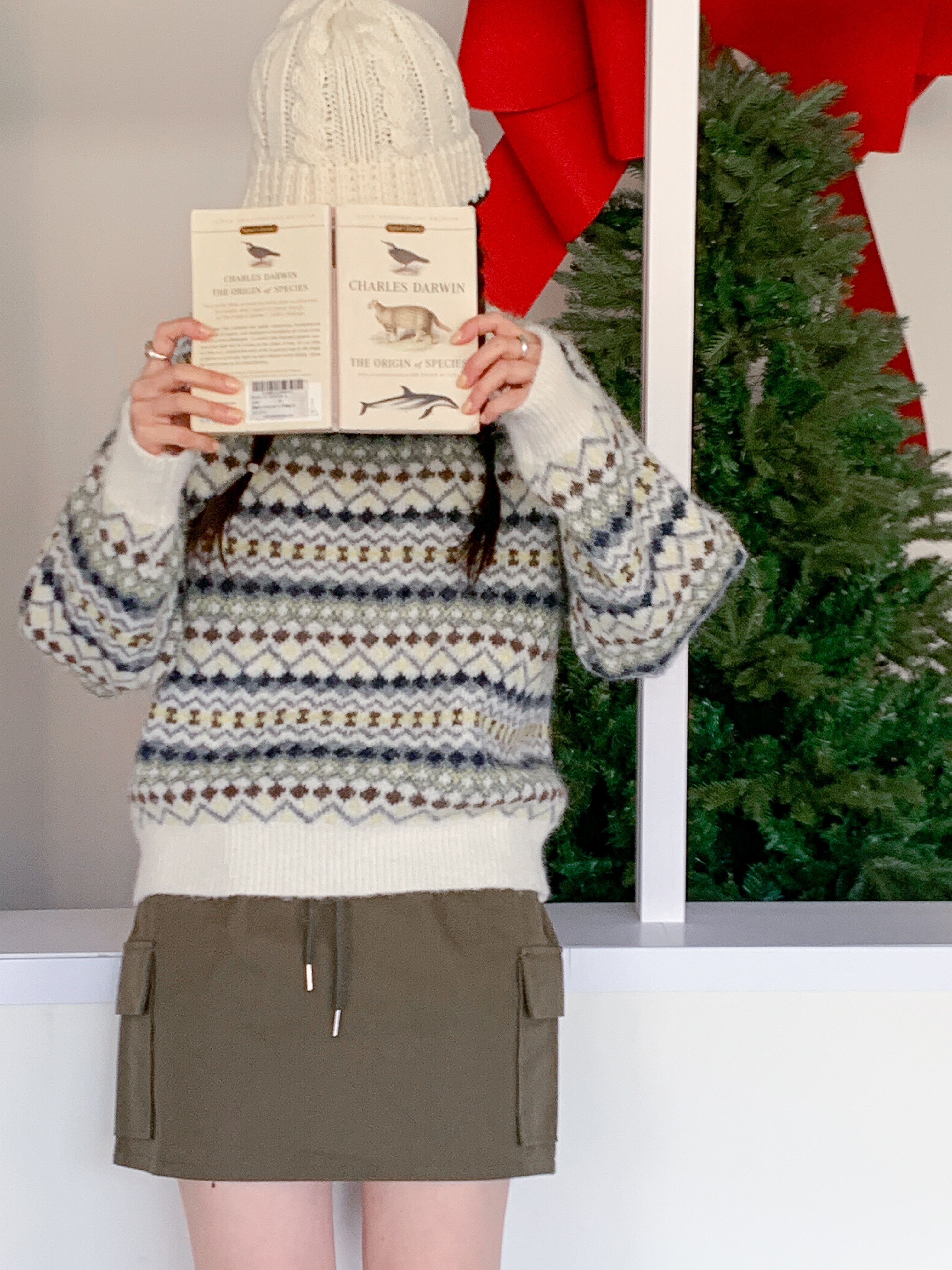 ウール混ラウンドネックルーズカラーニット | 詳細画像4