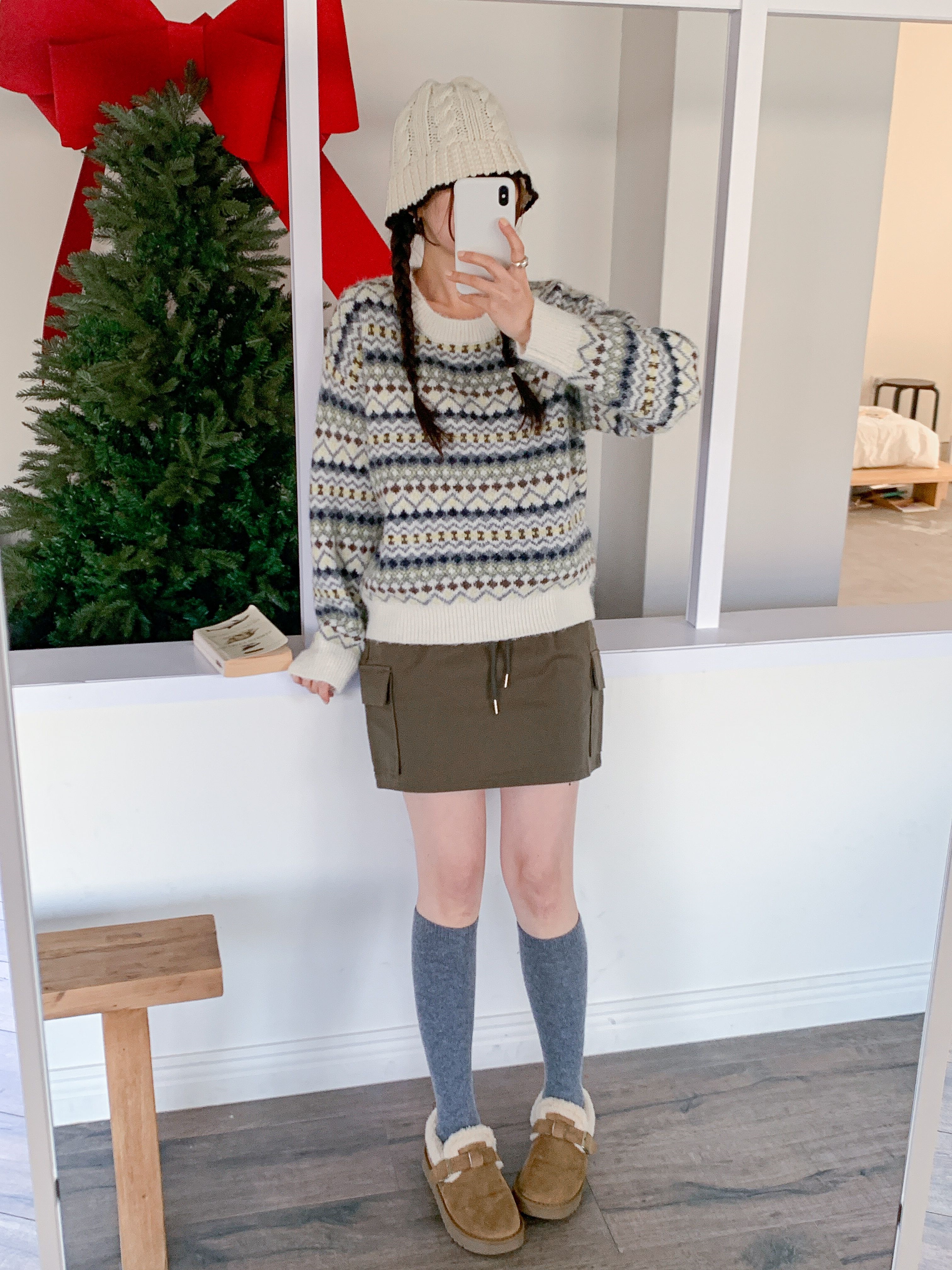 ウール混ラウンドネックルーズカラーニット | 詳細画像12