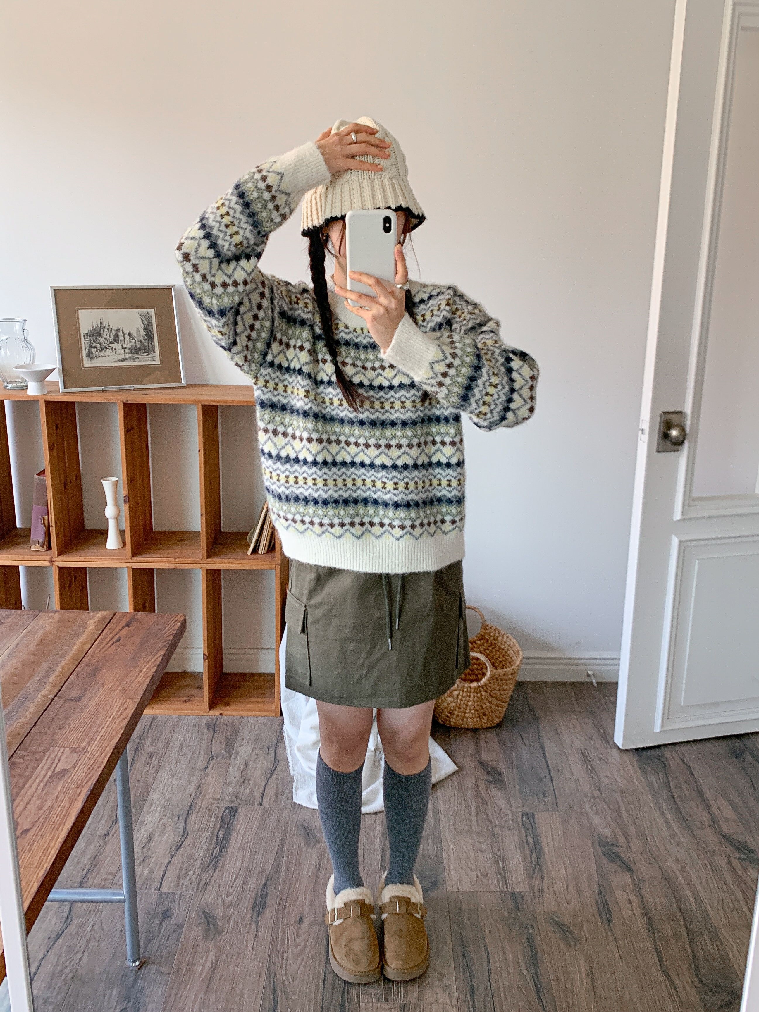 ウール混ラウンドネックルーズカラーニット | 詳細画像14