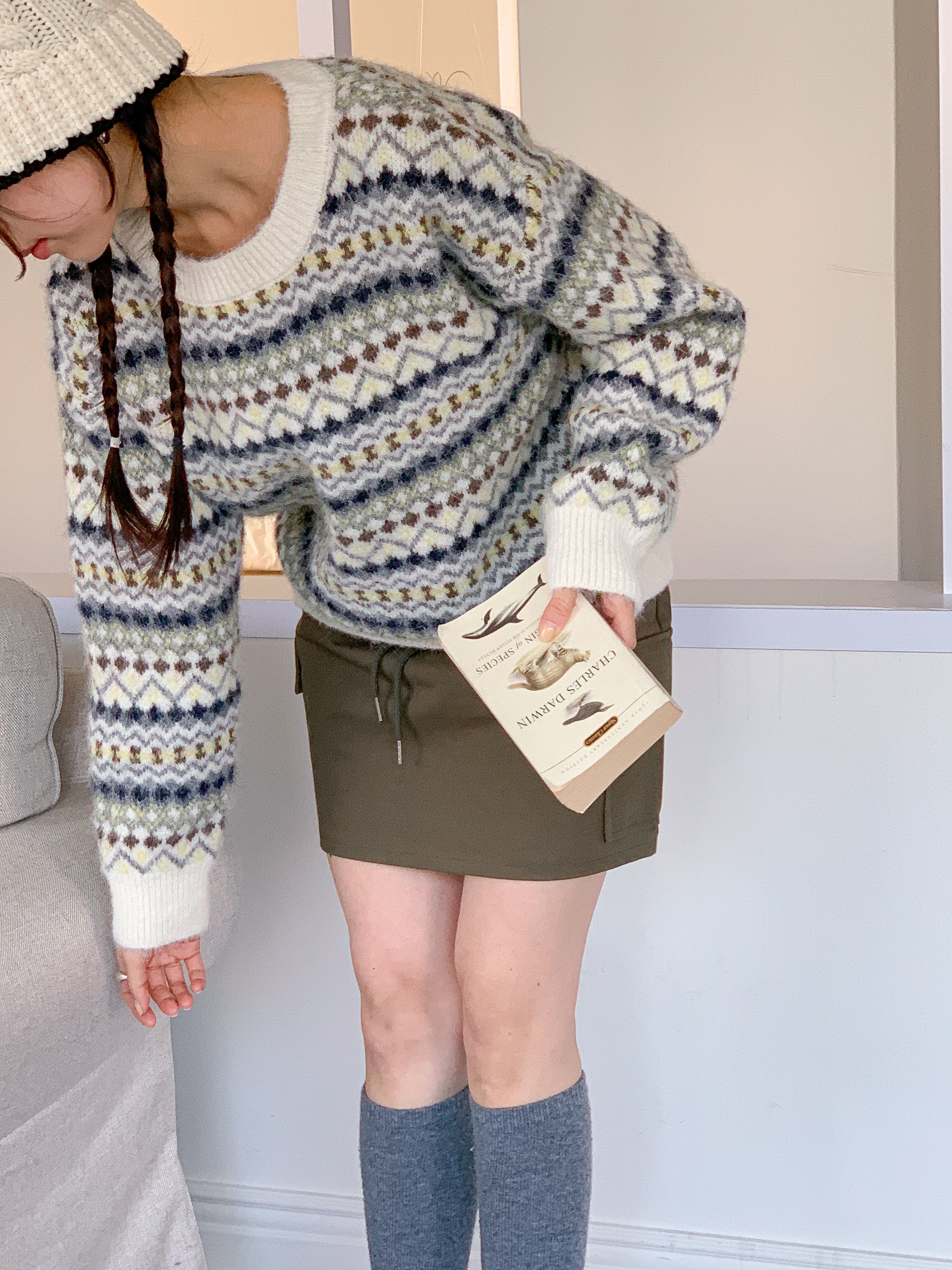 ウール混ラウンドネックルーズカラーニット | 詳細画像19