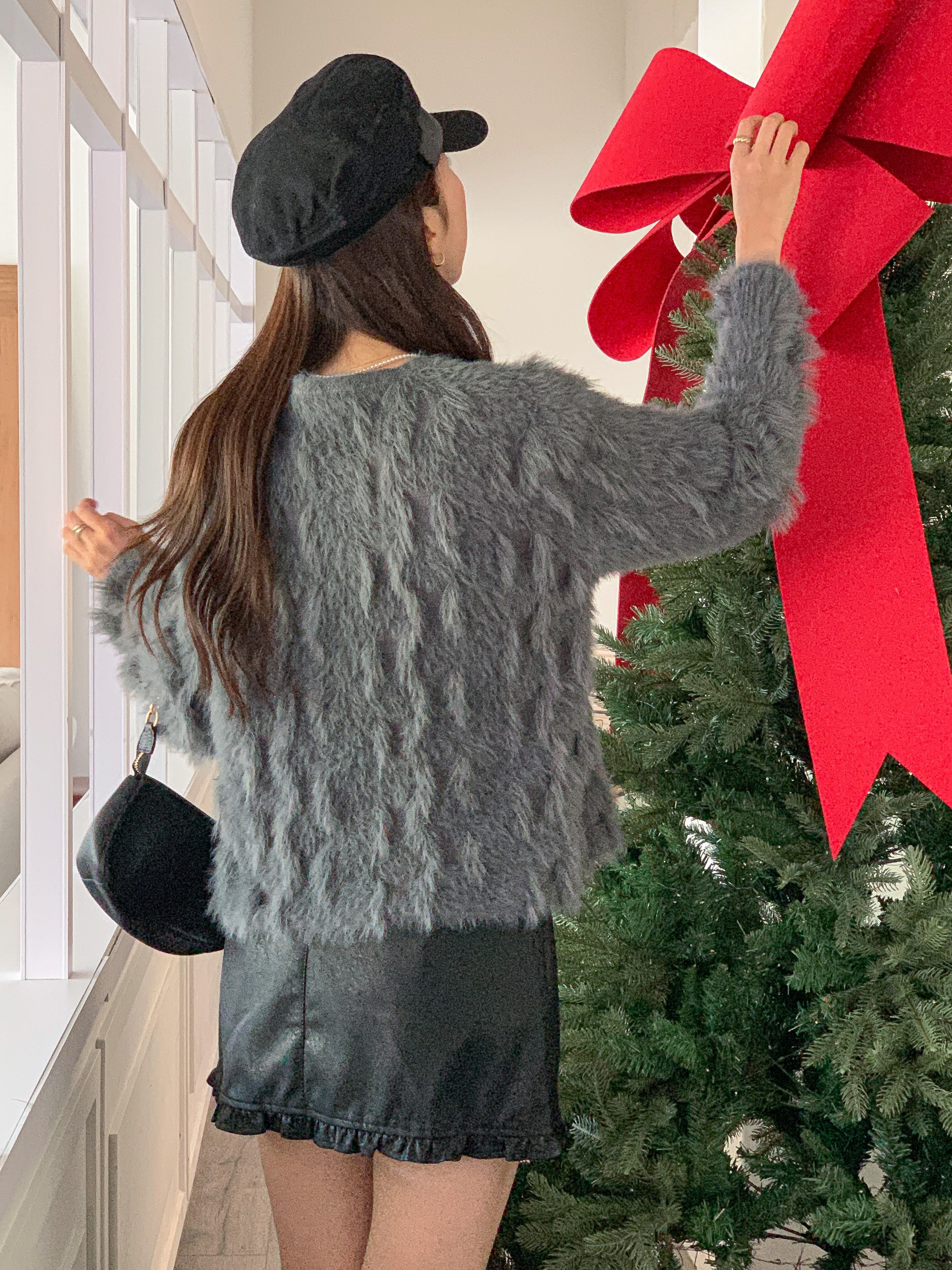 エコファーボタンラウンドネックカラーカーディガン | 詳細画像2