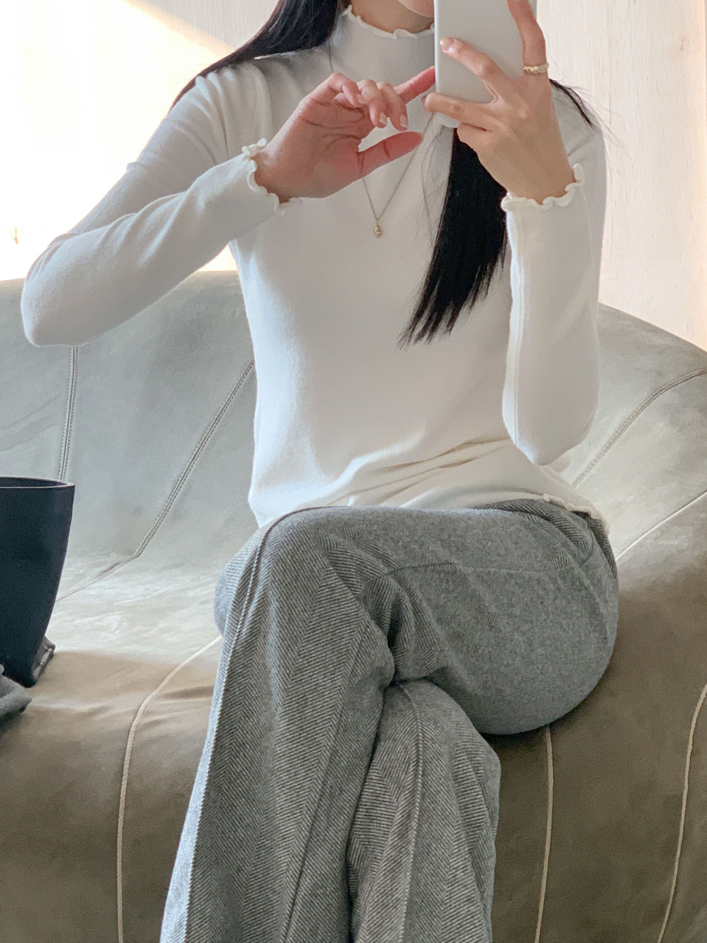 ハーフネックメロウ長袖カラーニット | 詳細画像8