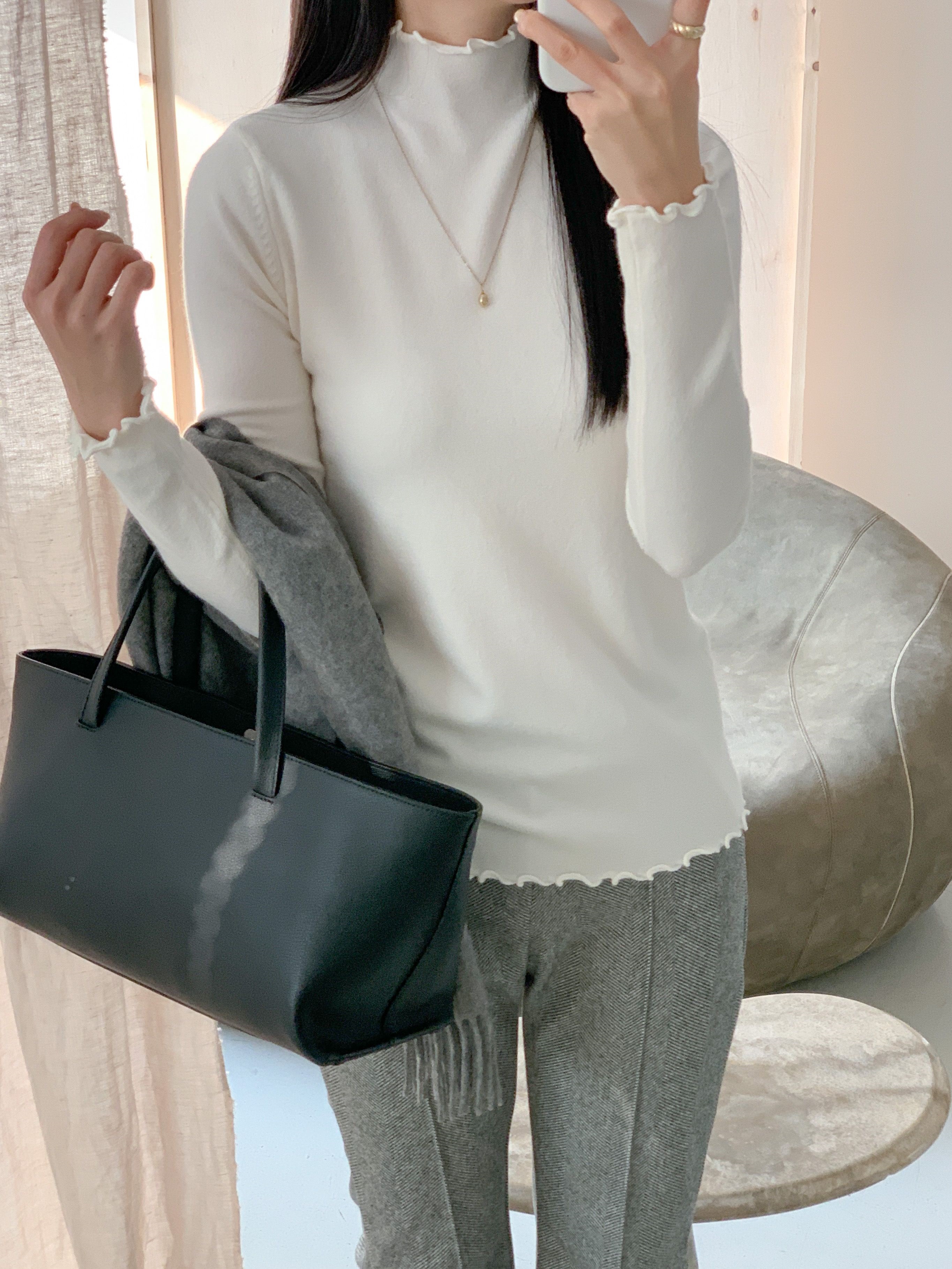 ハーフネックメロウ長袖カラーニット | 詳細画像11