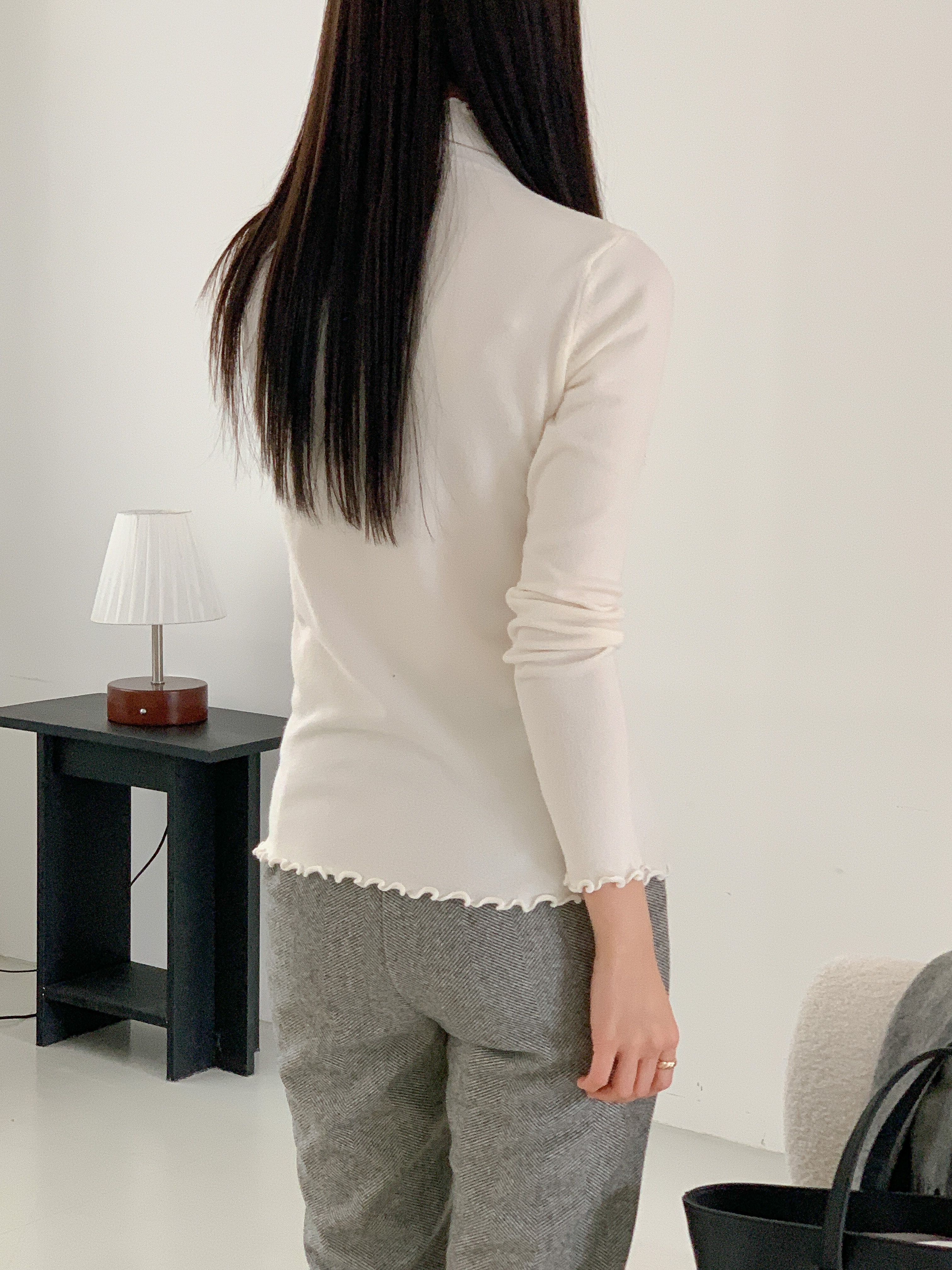 ハーフネックメロウ長袖カラーニット | 詳細画像12