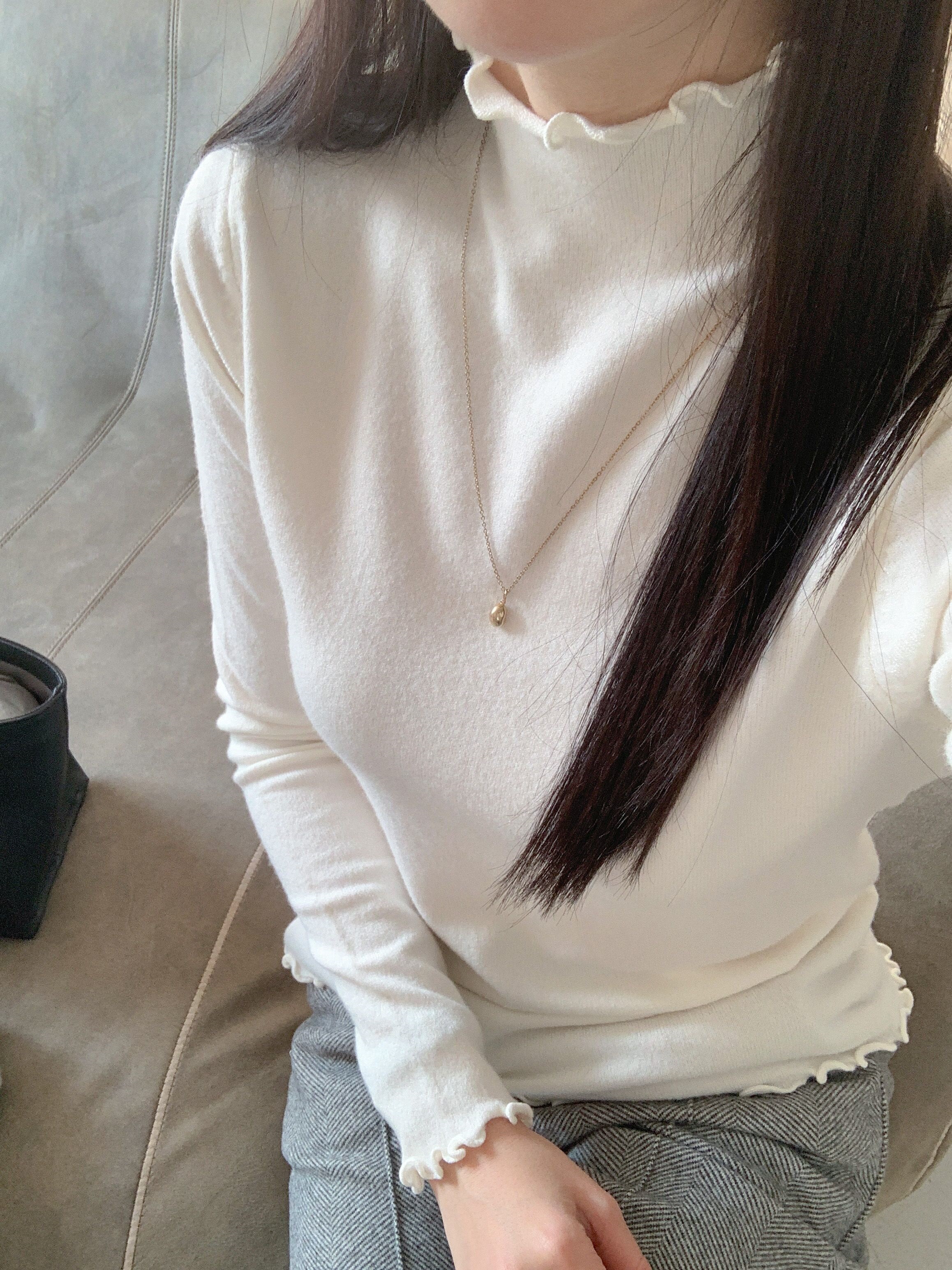 ハーフネックメロウ長袖カラーニット | 詳細画像13