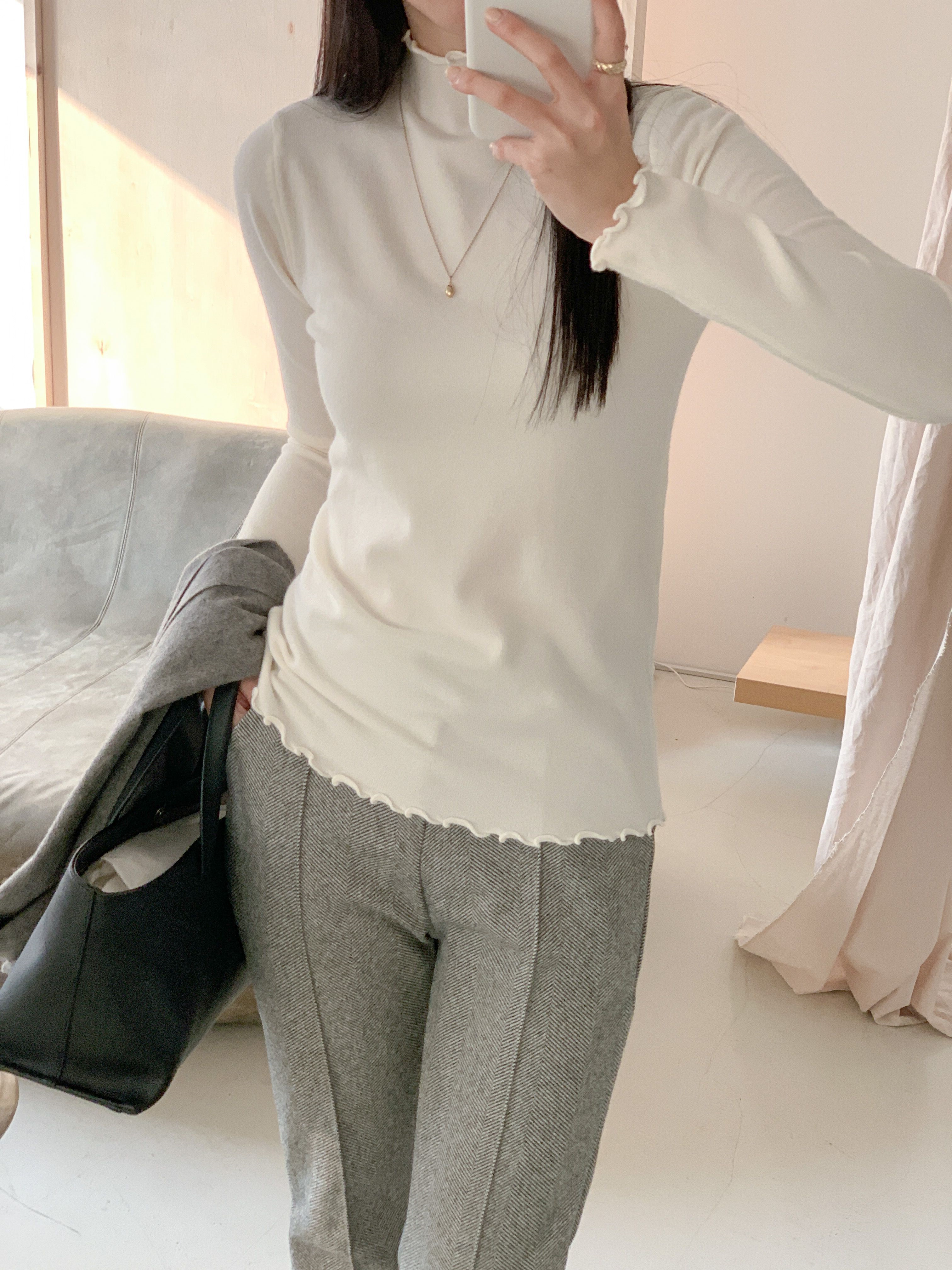 ハーフネックメロウ長袖カラーニット | 詳細画像15