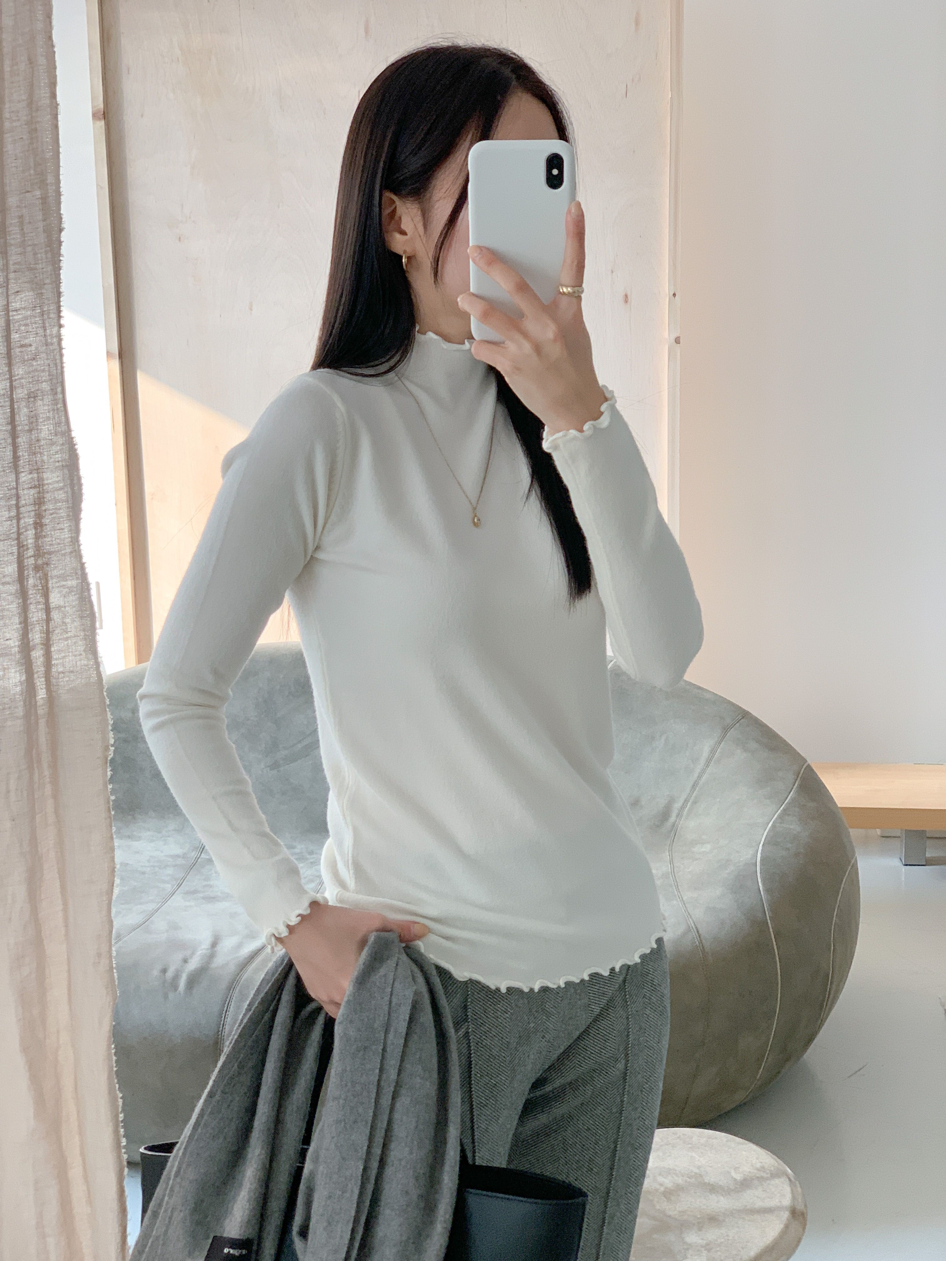 ハーフネックメロウ長袖カラーニット | 詳細画像20