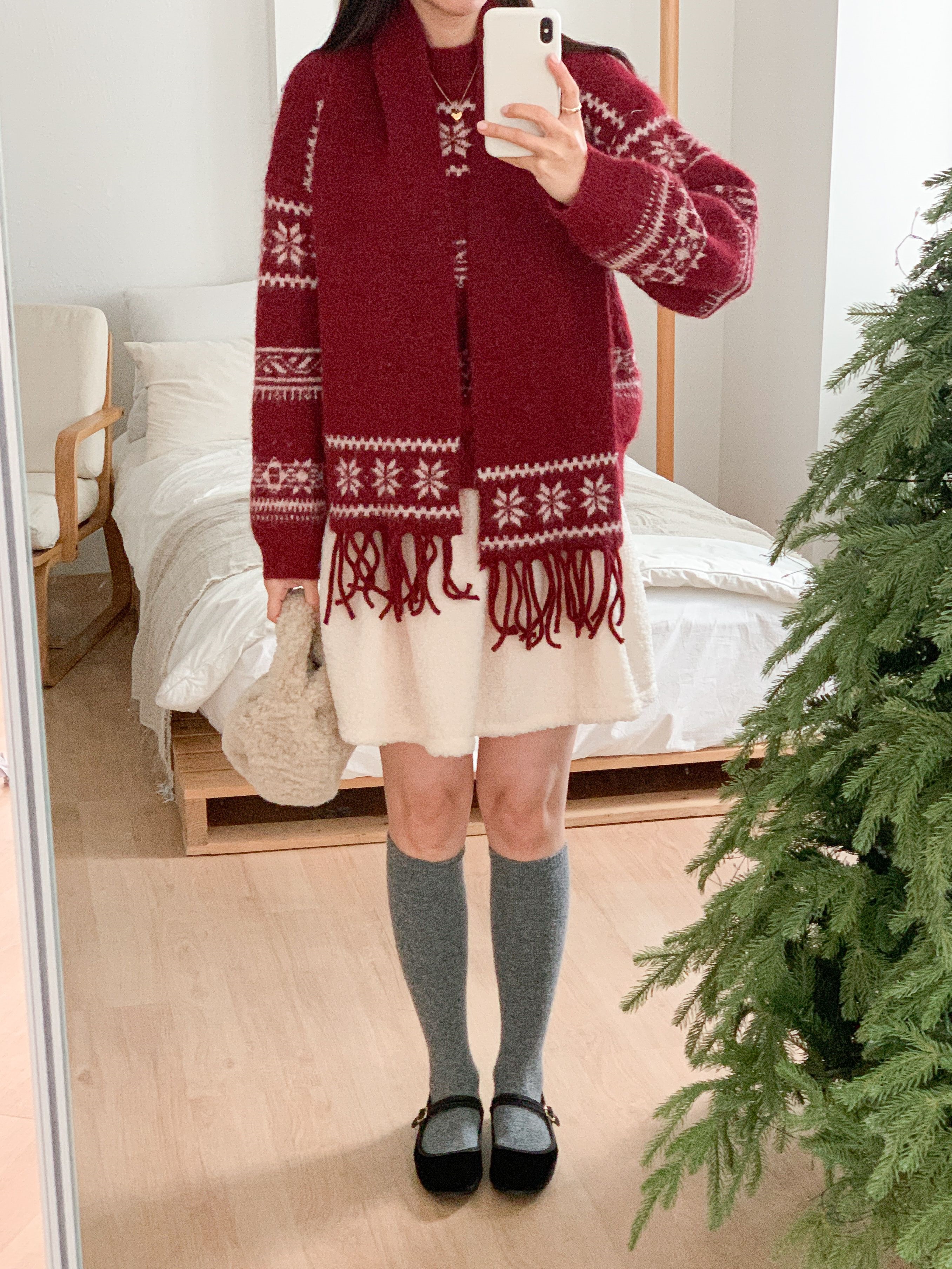 ウール混ラウンドネックルーズカラーニットマフラー付 | 詳細画像16