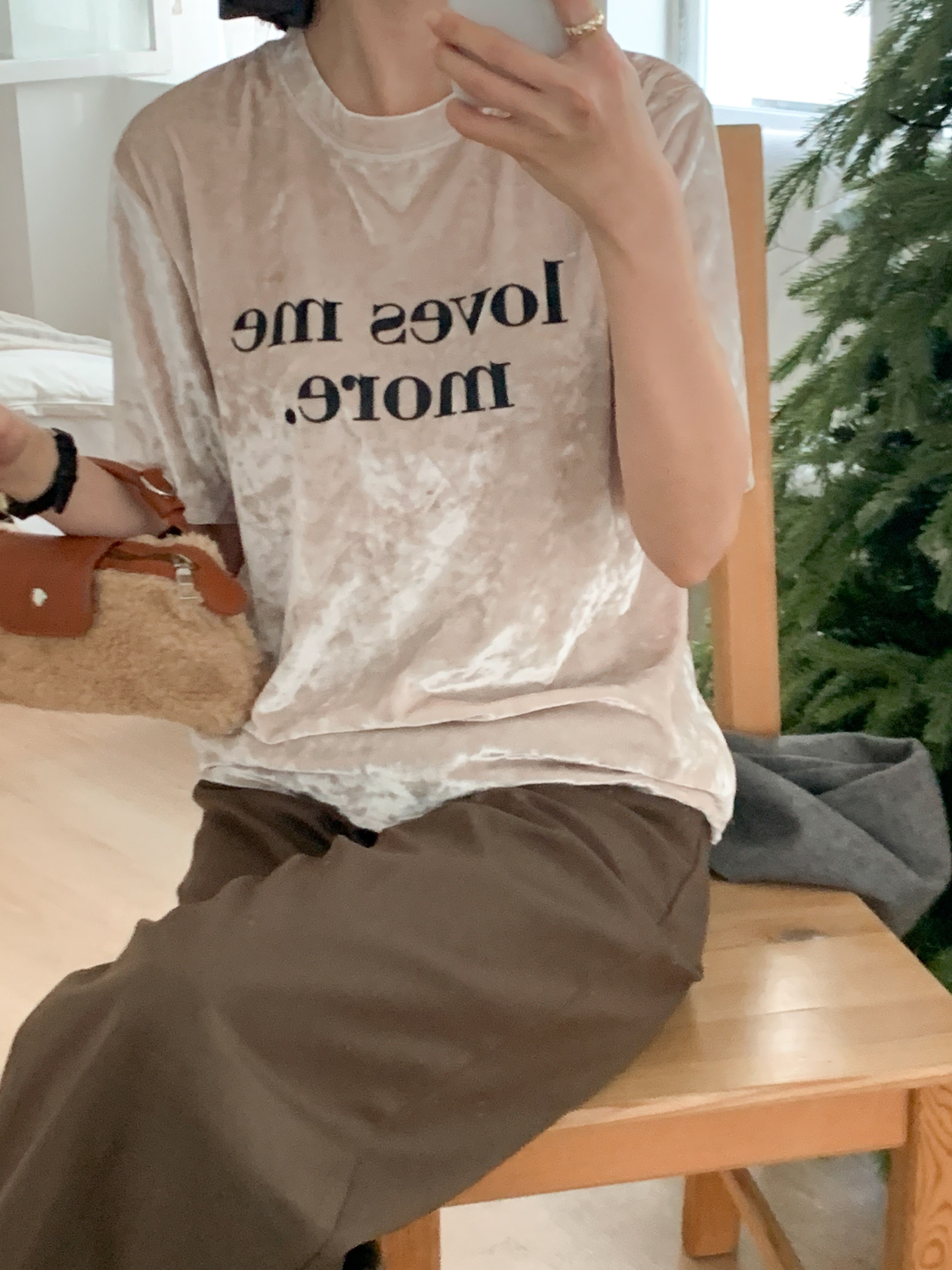 ベロアラウンドネック半袖プリントカラーTシャツ | 詳細画像4