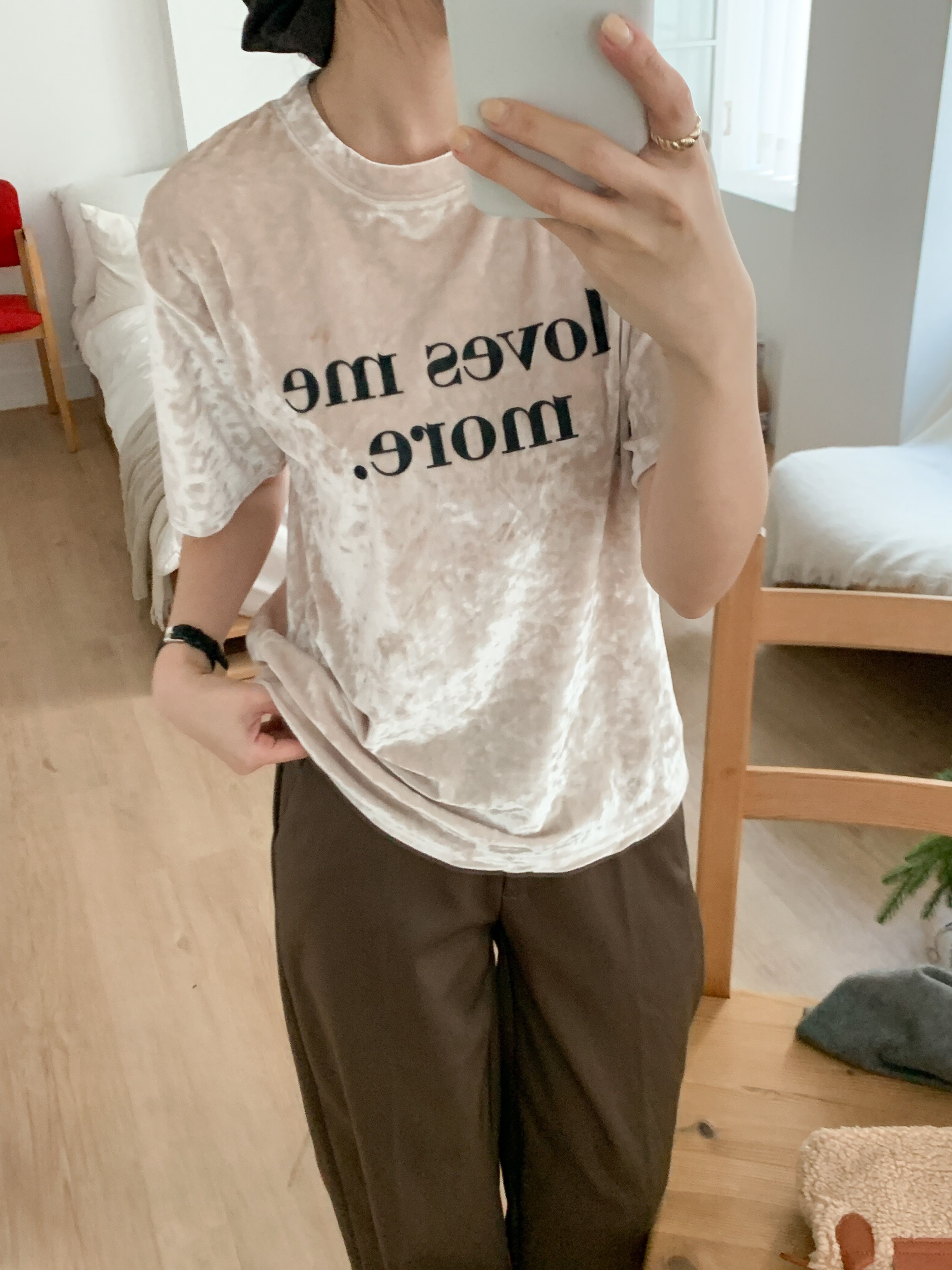 ベロアラウンドネック半袖プリントカラーTシャツ | 詳細画像7