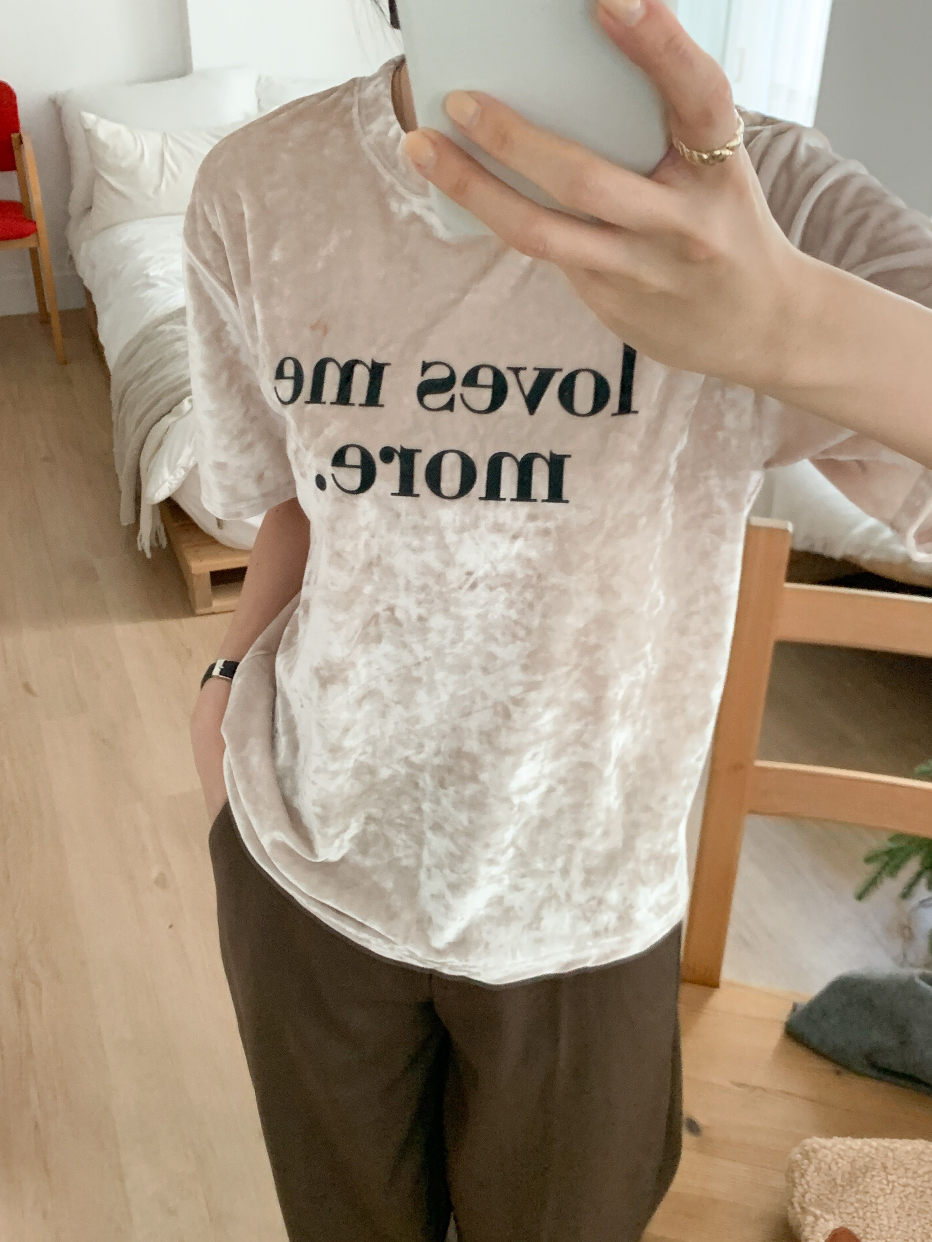 ベロアラウンドネック半袖プリントカラーTシャツ | 詳細画像8